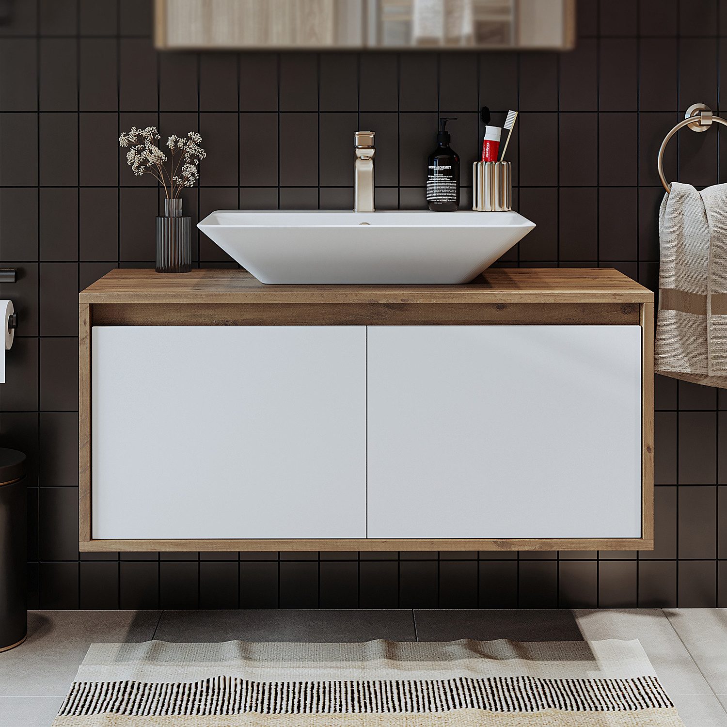 Roomart Badmöbel-Set, (Badezimmermöbel ATLANTIC 100cm in günstig online kaufen