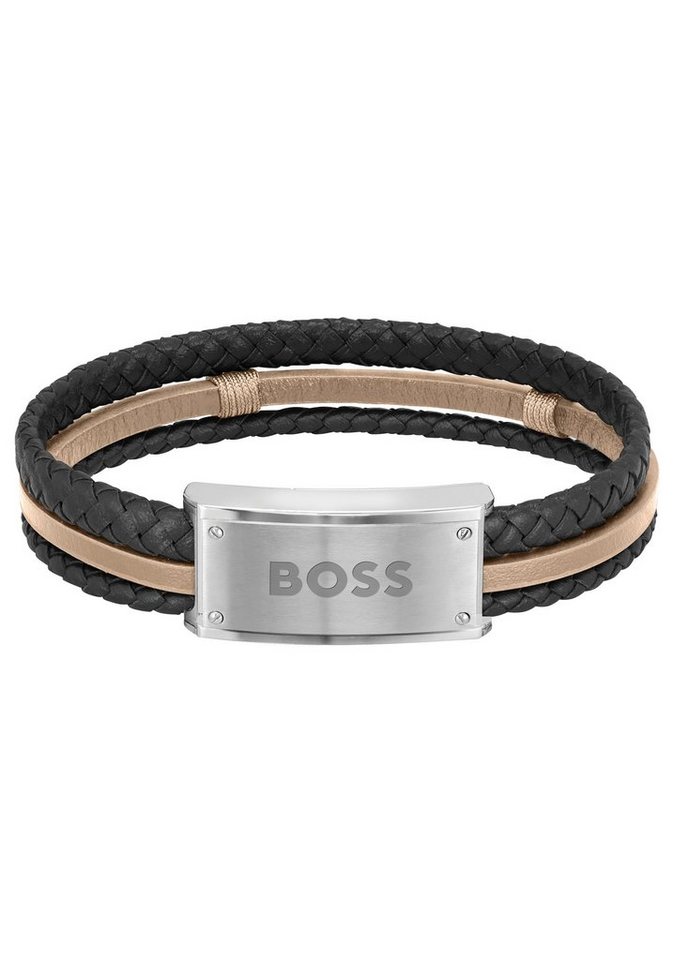 BOSS Armband Schmuck Edelstahl Armschmuck Lederarmband GALEN, zu Hoodie,  Shirt, Jeans, Sneaker, Underwear, HUGO, BOSS ORANGE! | Edelstahlarmbänder