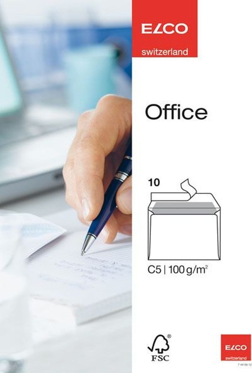 ELCO Briefumschlag Briefumschläge C5 hochweiß Haftklebung mit Innendruck 100 g/qm VE=10 S