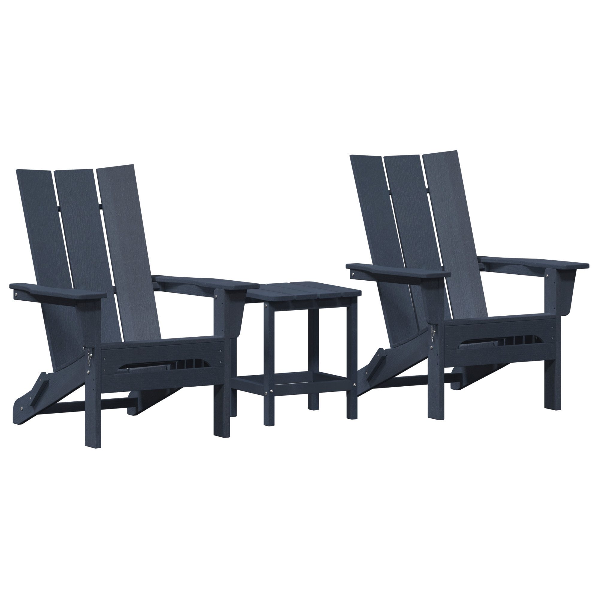 vidaXL Gartenstuhl 3-teiliges Garten-Loungeset Marineblau HDPE günstig online kaufen