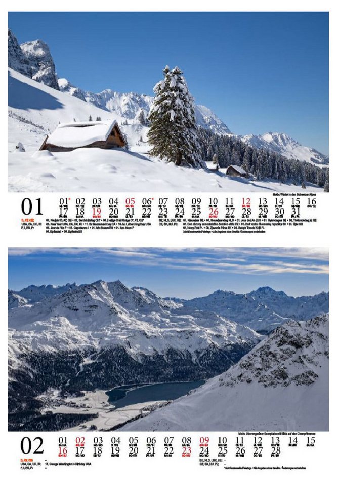 Thumbnail - Seelenzauber Wandkalender Reisezauber Schweiz DIN A5 Kalender für 2025 Zürich Wandern Berge