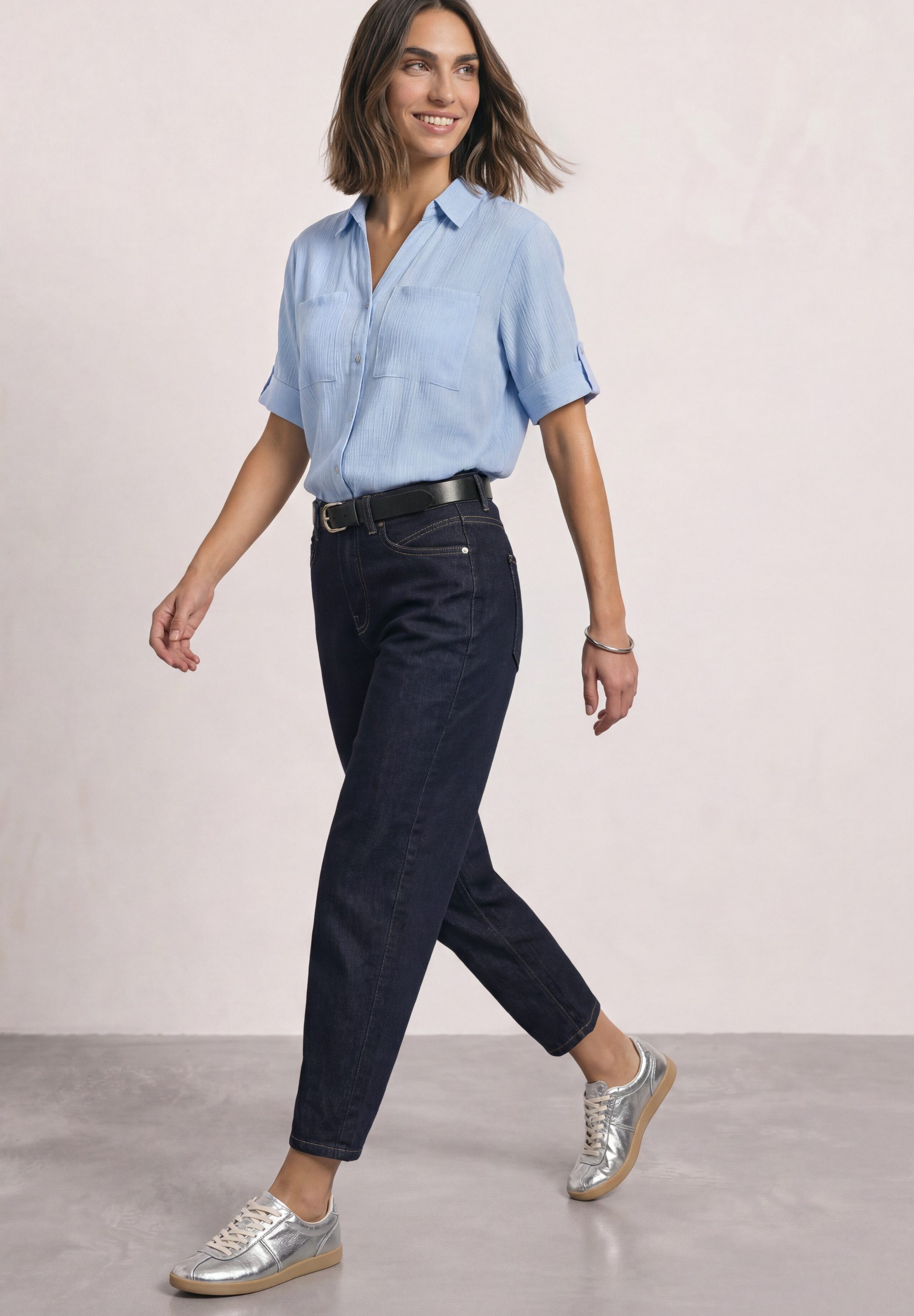 STREET ONE Loose-fit-Jeans Style Karlie im Rinsed-Look / Barrel Leg mit Stretch