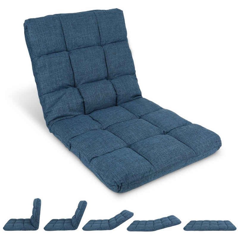 TWSOUL Relaxsessel Einzelner Sofastuhl, Bodenstuhl faltbar, 110*56cm, Die Rückenlehne ist in fünf Positionen verstellbar