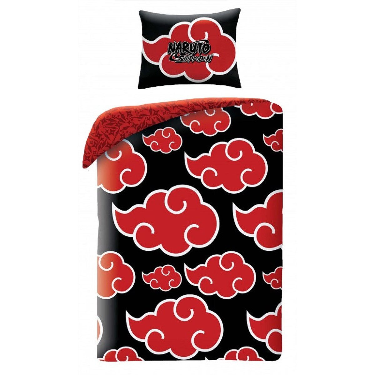 Naruto Bettwäsche Set Baumwolle Bettdeckenbezug 140 × 200 cm mit 70 × 90 cm Kissenbezug, 2 teilig