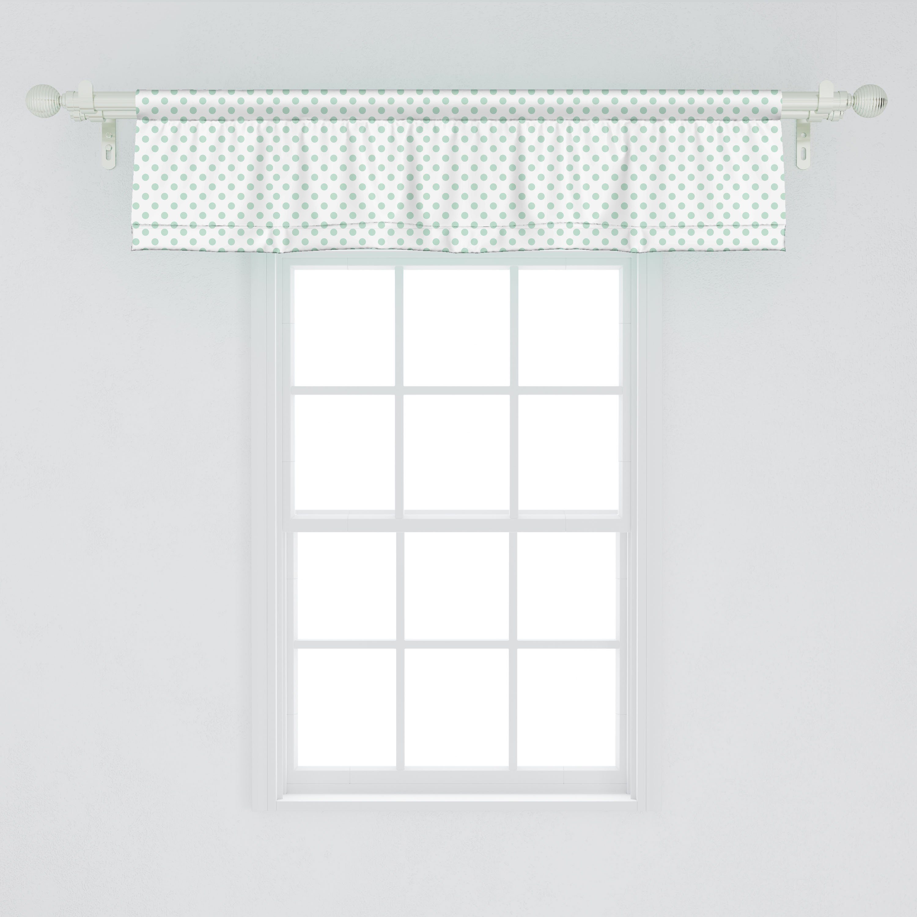 Küche Abakuhaus, Scheibengardine Schlafzimmer Microfaser, für Grün Stangentasche, mit Dekor Volant Vorhang Pastelltupfen-Baby