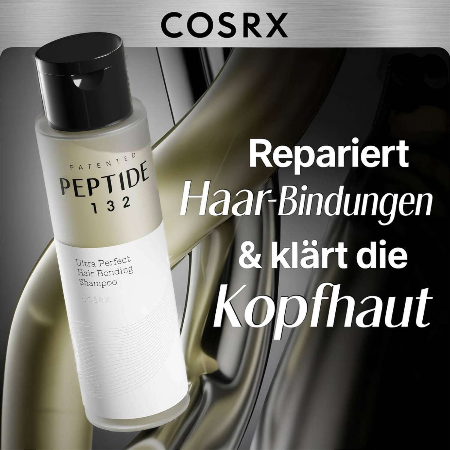 Cosrx Haarshampoo Peptide-132 Ultra Perfect Hair Bonding Shampoo, 200 ml – sanfte, Reinigung, stärkt geschädigtes Haar, pflegt die Kopfhaut mit Biotin, Panthenol, Niacinamid, Peptiden & Ceramiden