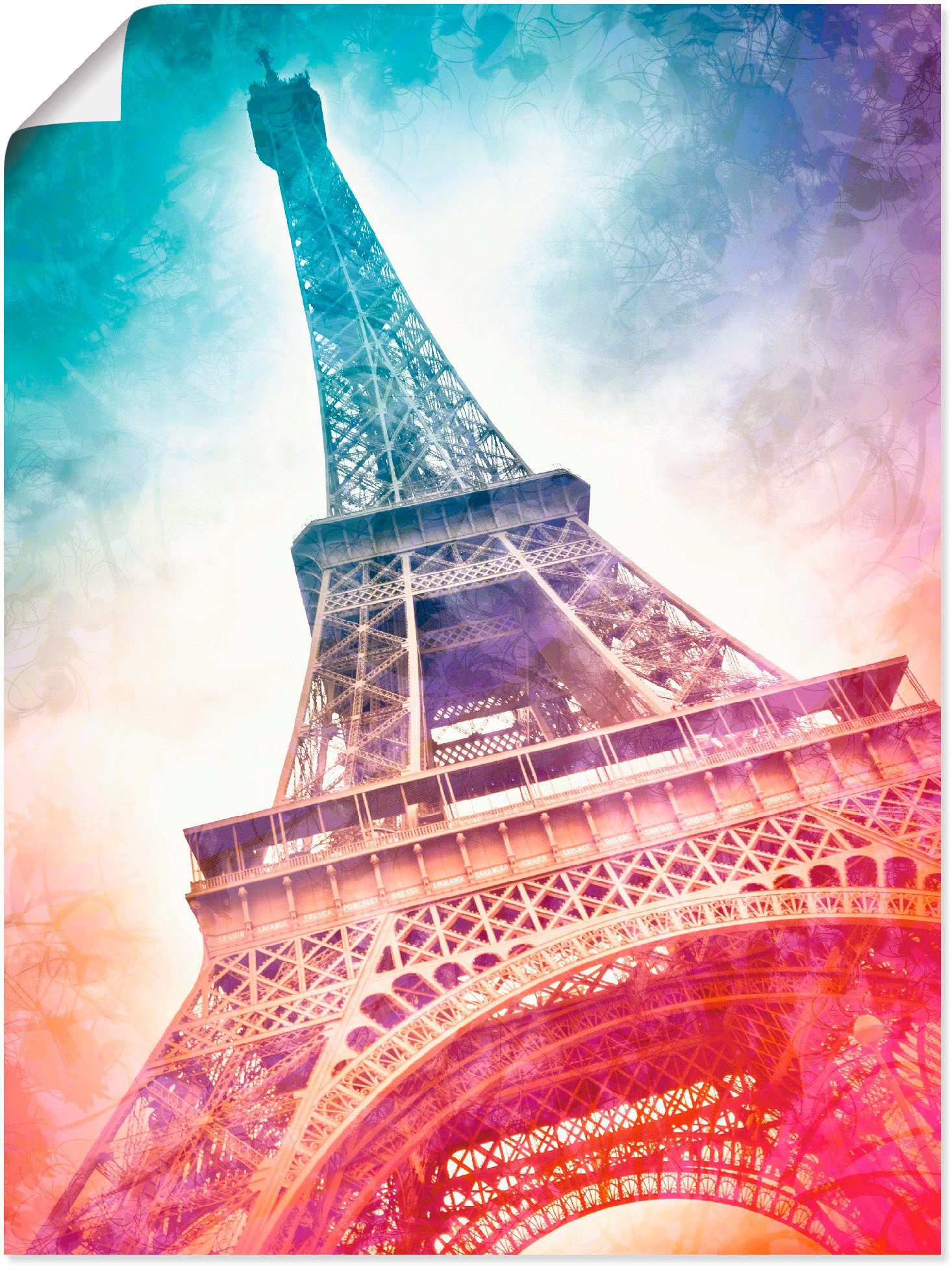 Artland Wandbild Paris Eiffelturm II, Gebäude (1 St), als Alubild,  Leinwandbild, Wandaufkleber oder Poster in versch. Größen, Verschiedene  Größen & Produktarten