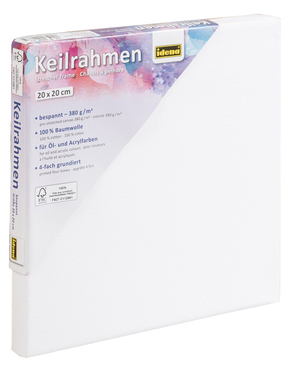 Keilrahmen Idena 60008 - Keilrahmen mit Leinwand aus 100% Baumwolle, Grammatur