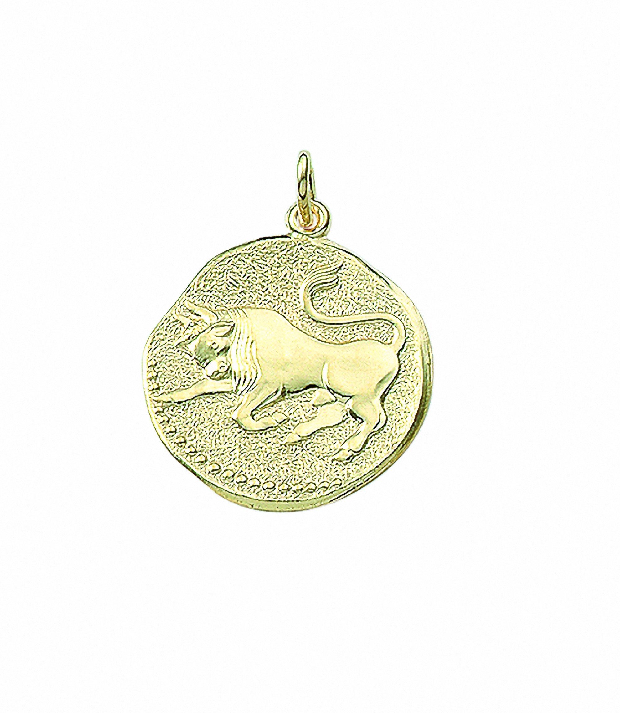 Kette mit Anhänger Damen & Herren 333 Gold Sternzeichen Anhänger Stier Ø 18,2 mm