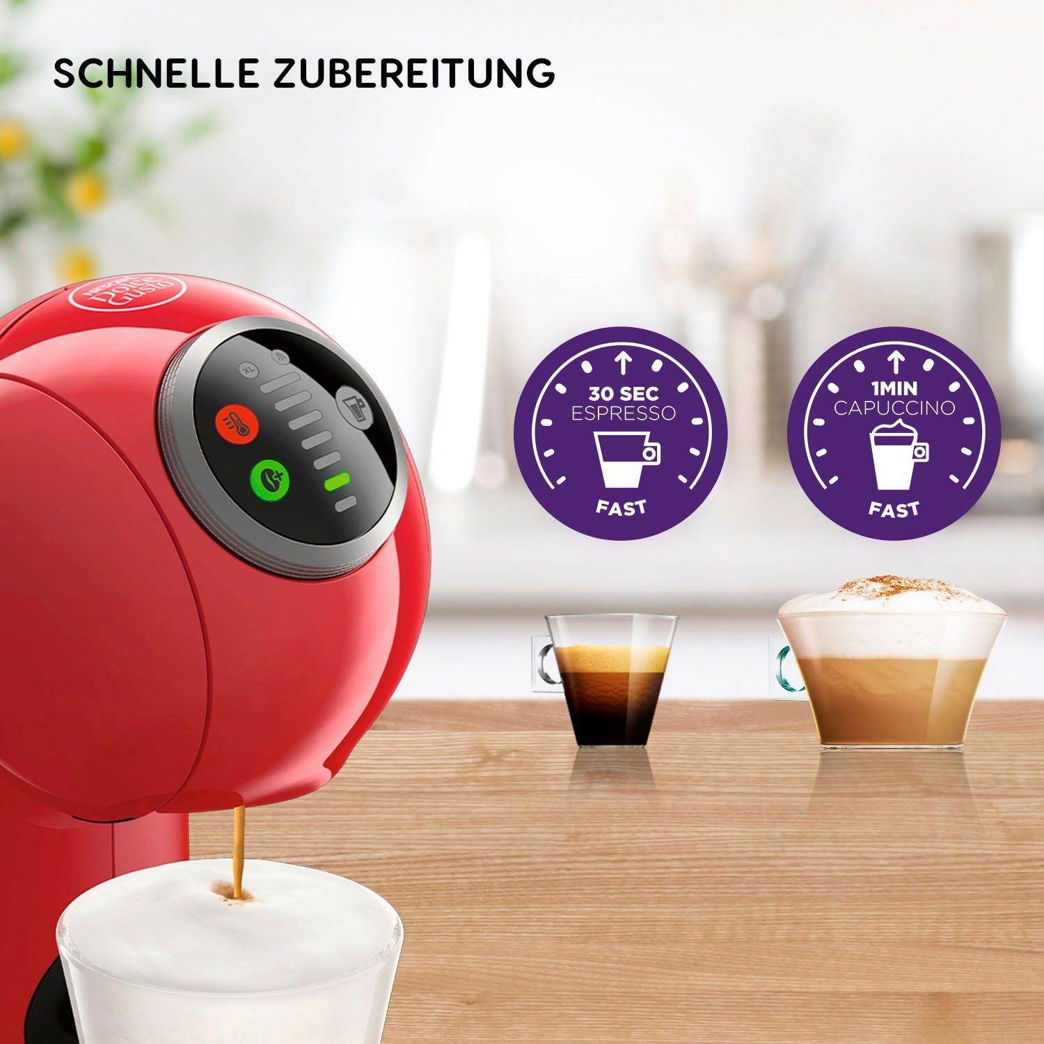 NESCAFÉ® Dolce Gusto® Kapselmaschine KP3405 Genio S Plus, Temperaturwahl, automatische Abschaltung, 0,8 Liter Wassertank