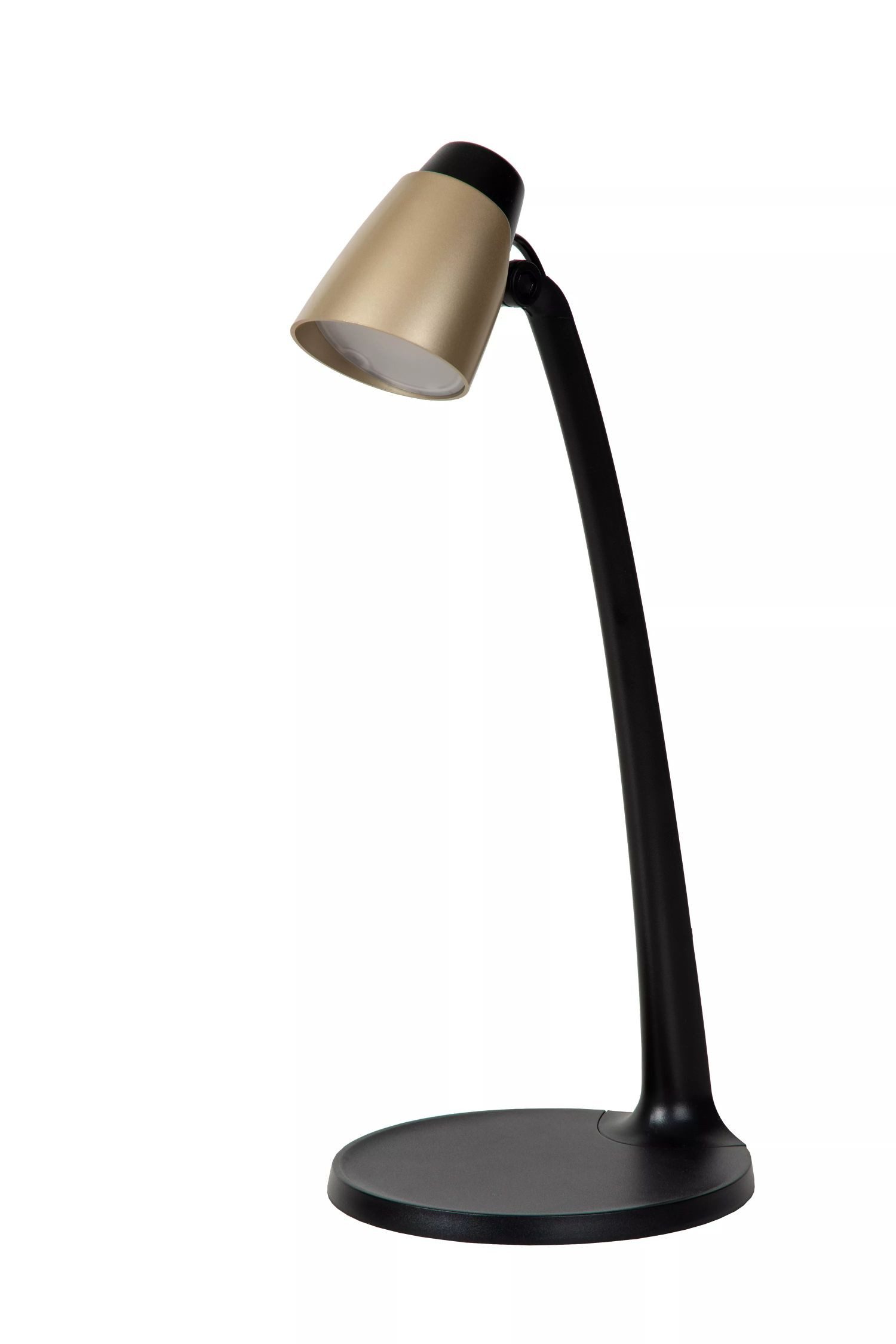 Licht-Erlebnisse Schreibtischlampe KYLON, LED fest integriert, Warmweiß, LED 40,2 cm in Schwarz Gold warmweiß 3000 K 350 lm