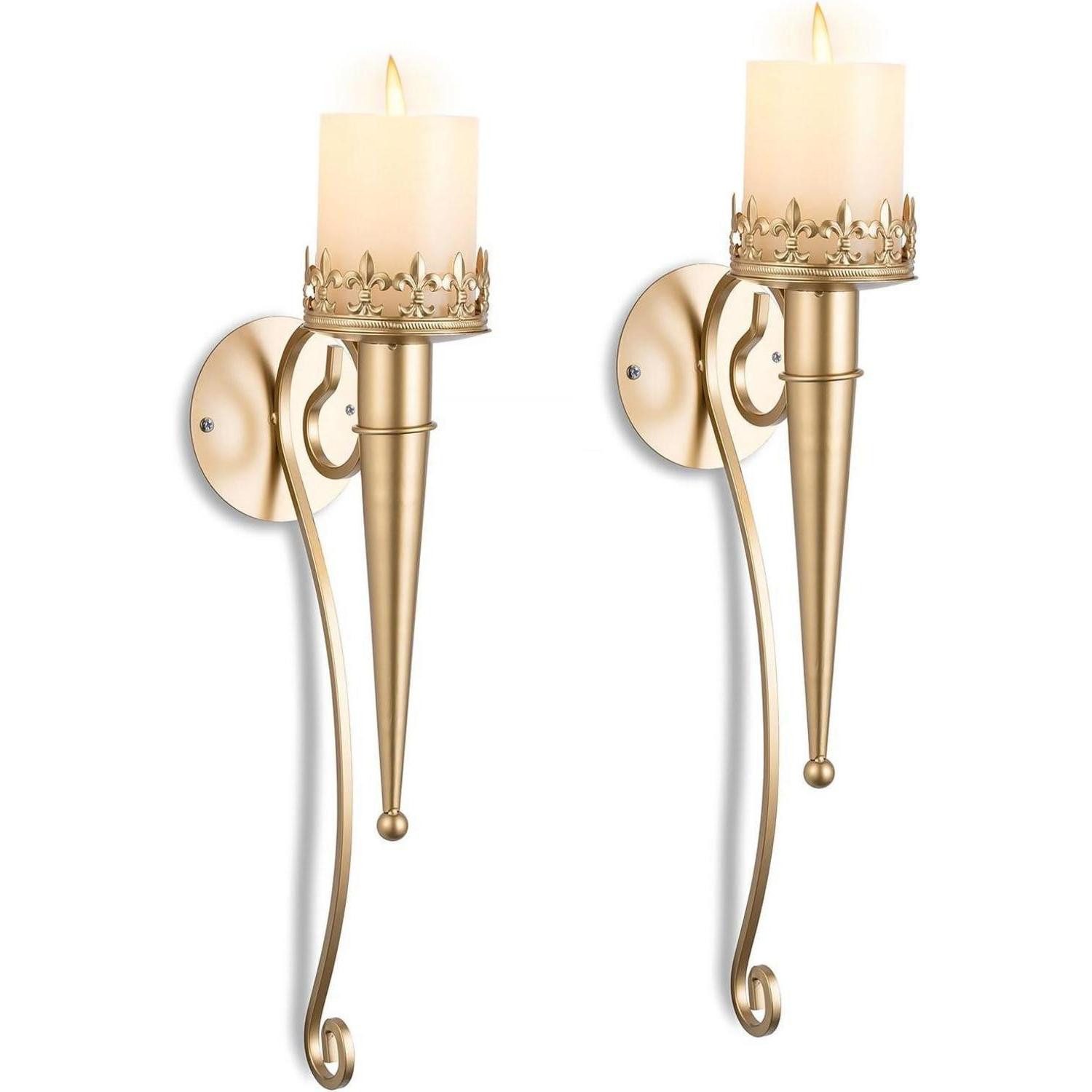 LuxusKollektion Wandkerzenhalter Wandkerzenhalter Stumpenkerzen Metall Wanddeko Gold