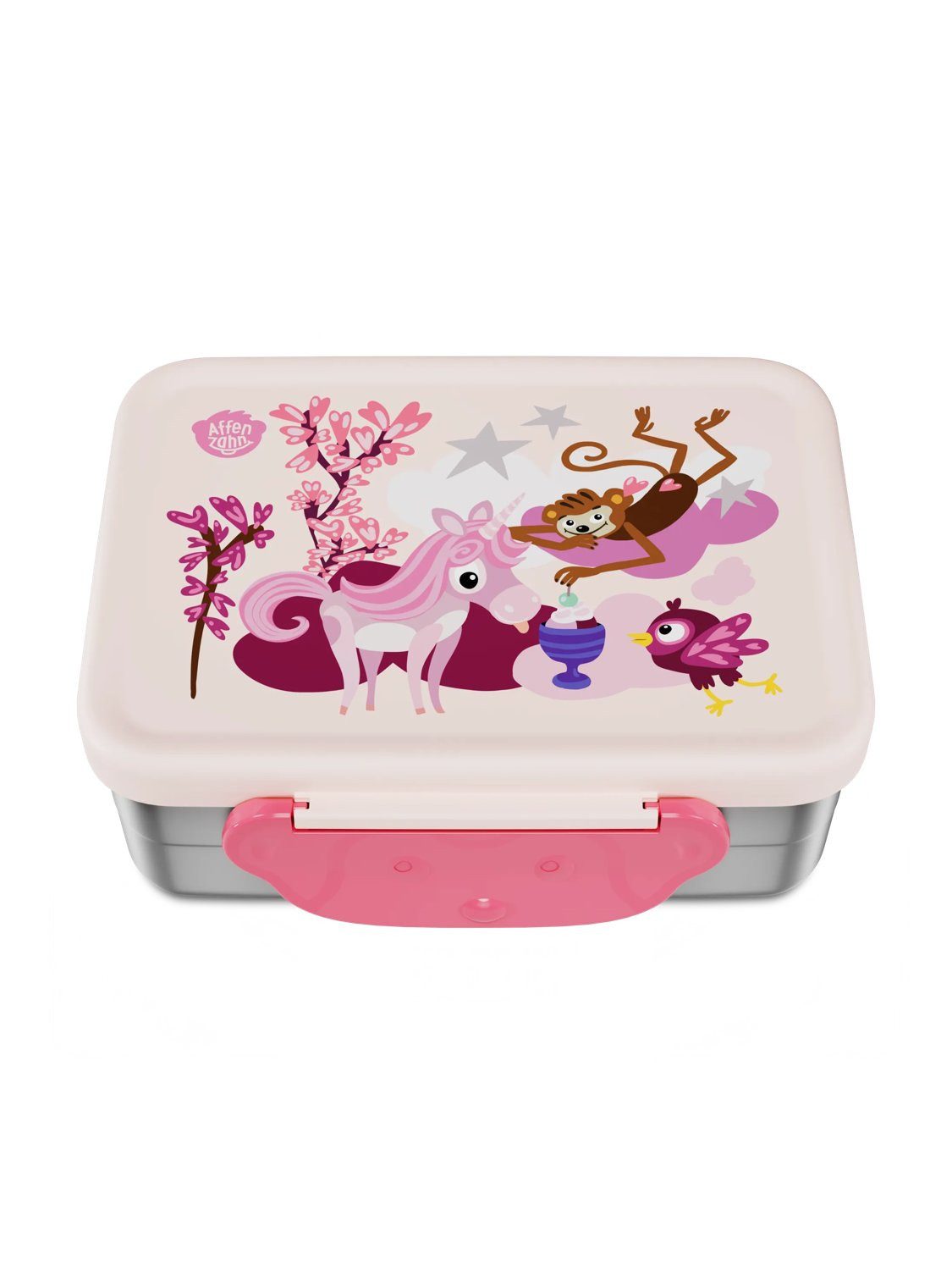 Affenzahn Lunchbox Edelstahl Brotdose, Edelstahl, (Edelstahl Brotdose, 2-tlg., 1x Brotdose, 1x Trennfach), spülmaschinengeeignet bis 45 Grad, Handwäsche empfohlen