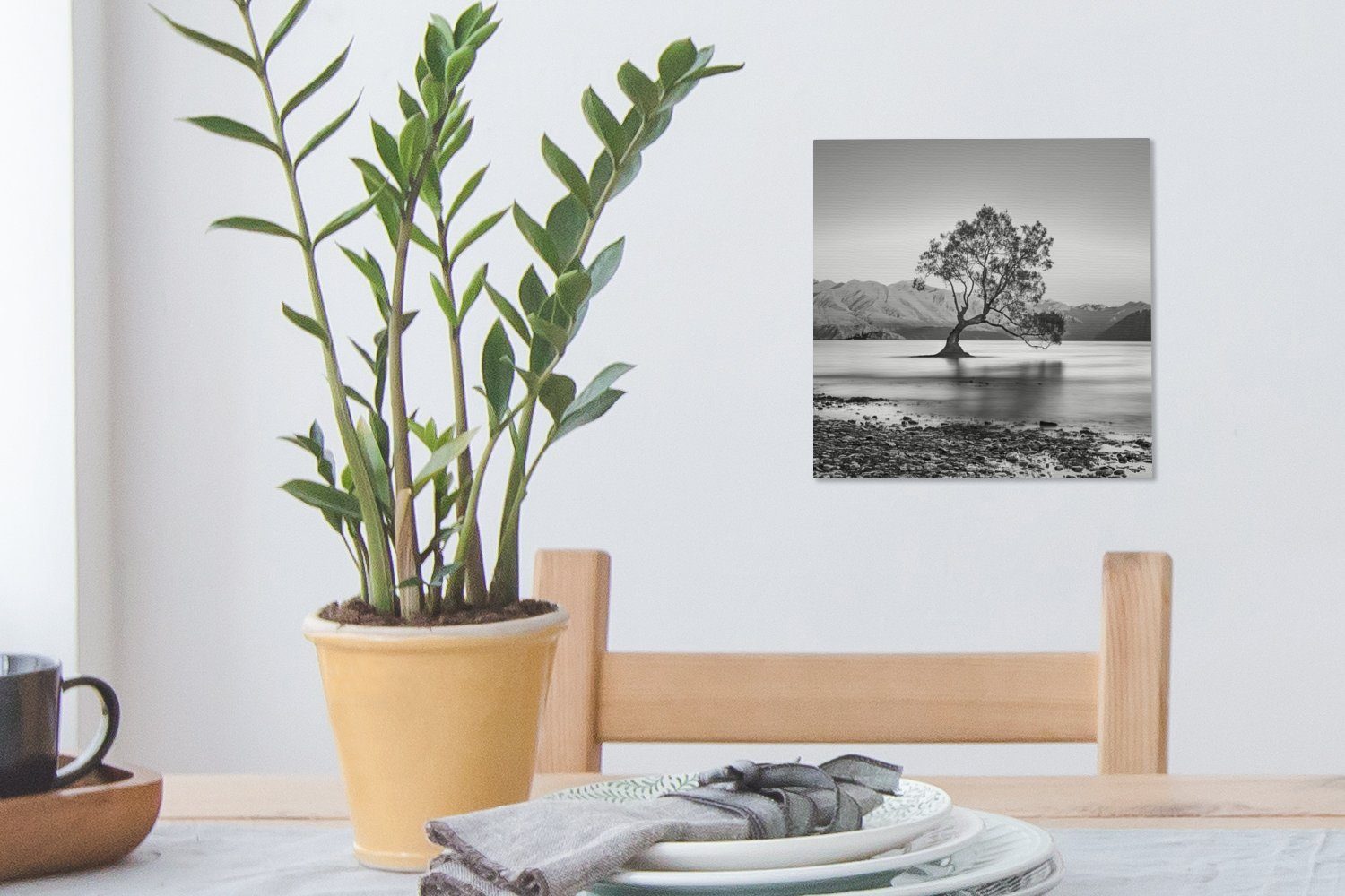 Wohnzimmer Weiß, Bilder - Schlafzimmer - - Neuseeland Baum St), Schwarz für Leinwand OneMillionCanvasses® Leinwandbild (1