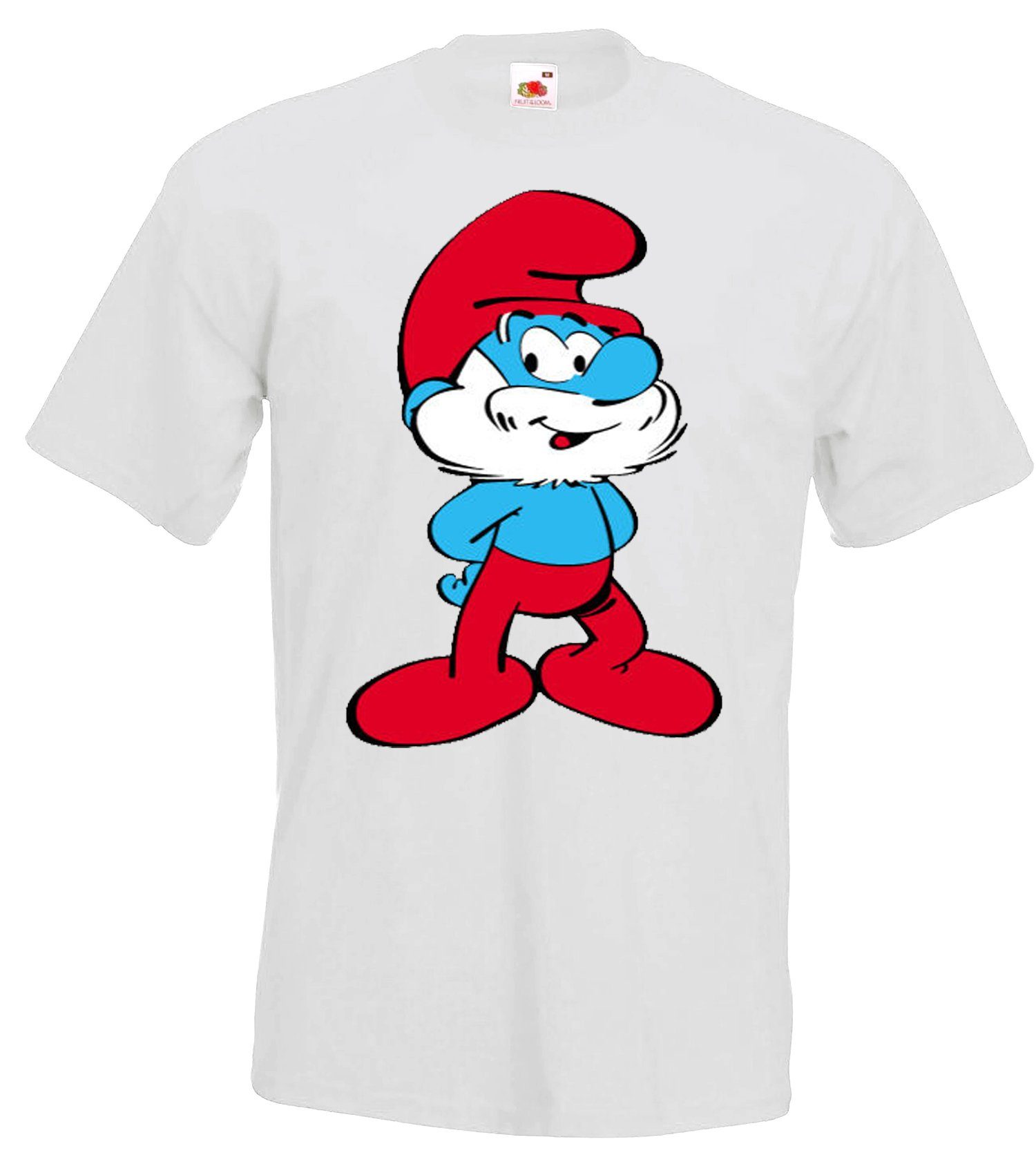 Youth Designz T-Shirt Papa Schlumpf Fun Shirt für Herren Mit trendigem Frontprint Weiß