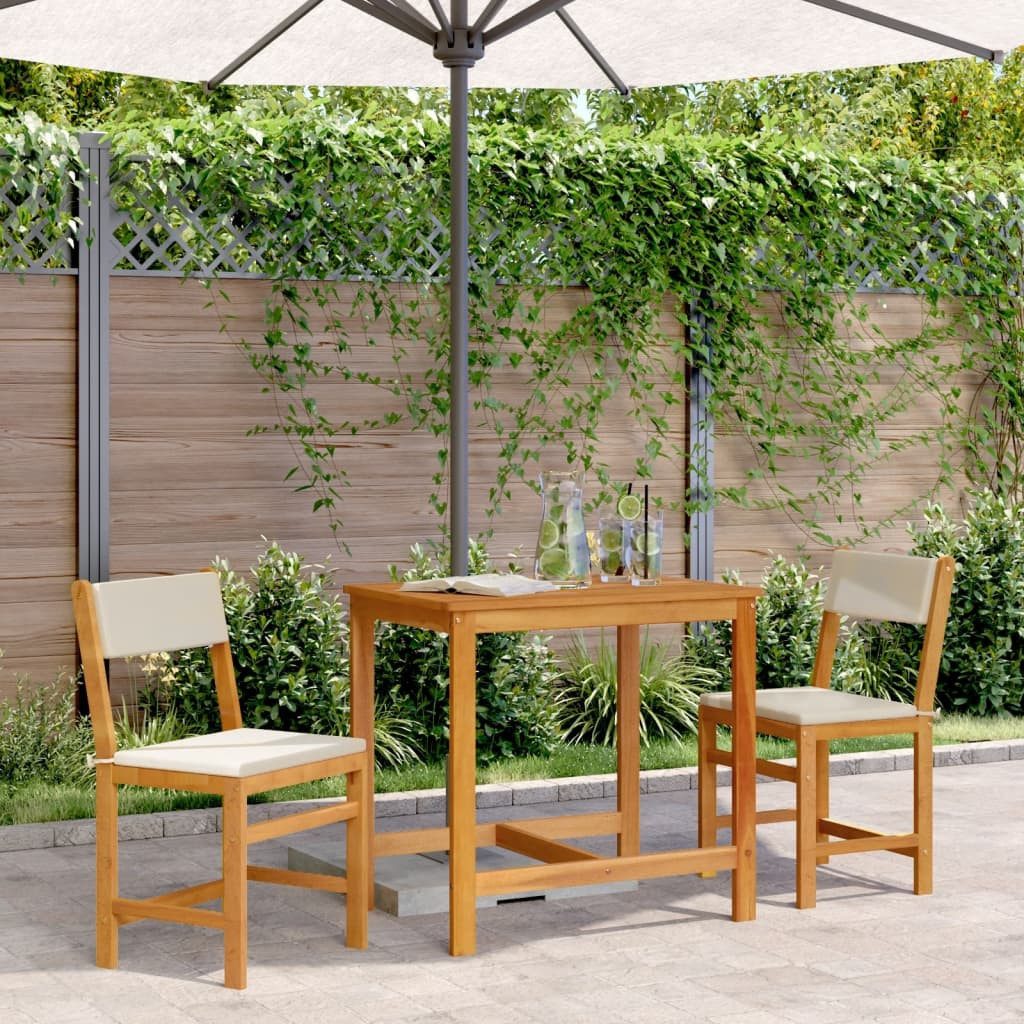 vidaXL Gartenlounge-Set 3-tlg. Balkonmöbel-Set mit Kissen Massivholz, (1-tlg)