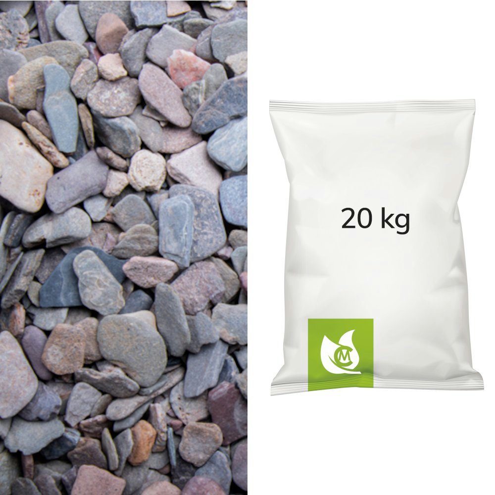 CM-Gartendesign Zierkies Flachkorn Kies, (8/16mm, bunt), 20kg