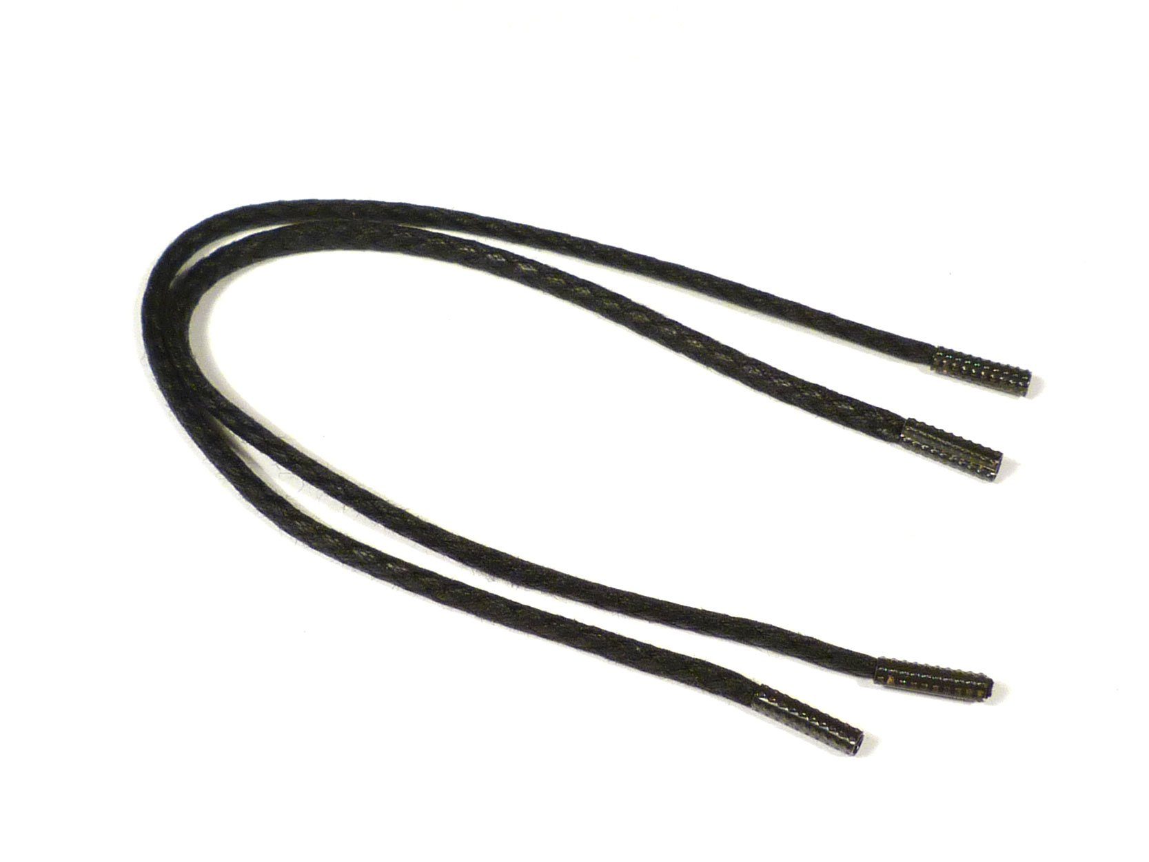 Rema Schnürsenkel Rema Schnürsenkel Schwarz - rund - gewachst - Kordel - ca. 2,5 mm dünn für Sie nach Wunschlänge geschnitten und mit Metallenden versehen