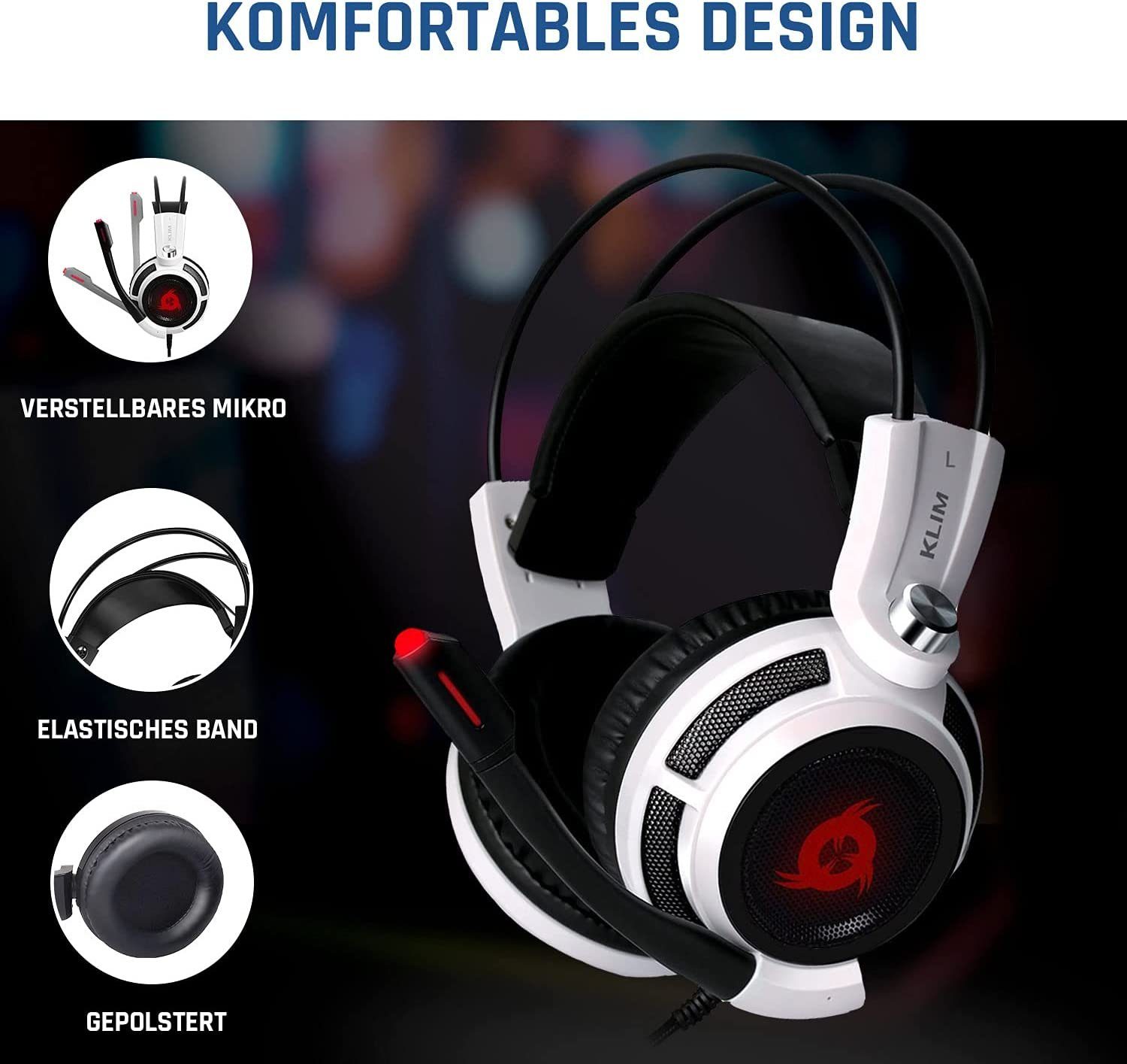 Sound) PS4 Surround PS5 (für 7.1 Puma KLIM und Weiß Gaming-Headset PC, mit