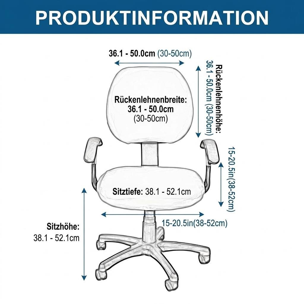 GarveeMore Bürostuhlhusse Schutzbezug Bürostuhl Bezug für Bürodrehstuhl & Schreibtischstuhl