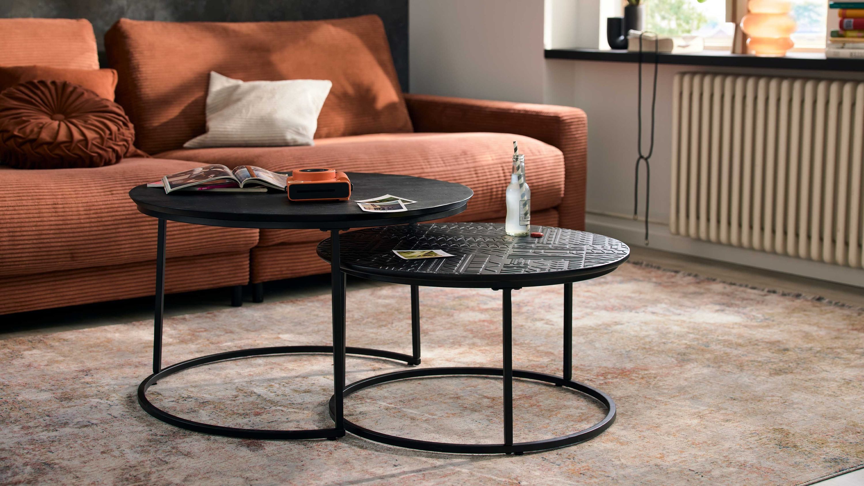 Gutmann Factory Eckschreibtisch Ludwig Gutmann Couchtisch-Set Roomio No. 2001 schwarz Mangoholz