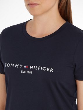 Tommy Hilfiger Rundhalsshirt HERITAGE HILFIGER C-NK REG TEE mit gesticktem Tommy Hilfiger Linear Logo-Schriftzug