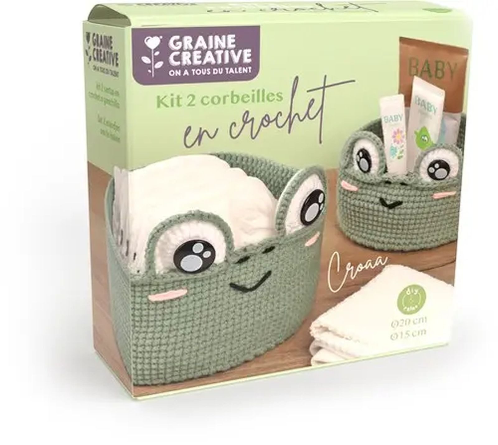Graine Creative Kreativset Häkelset Körbe, DIY Kit