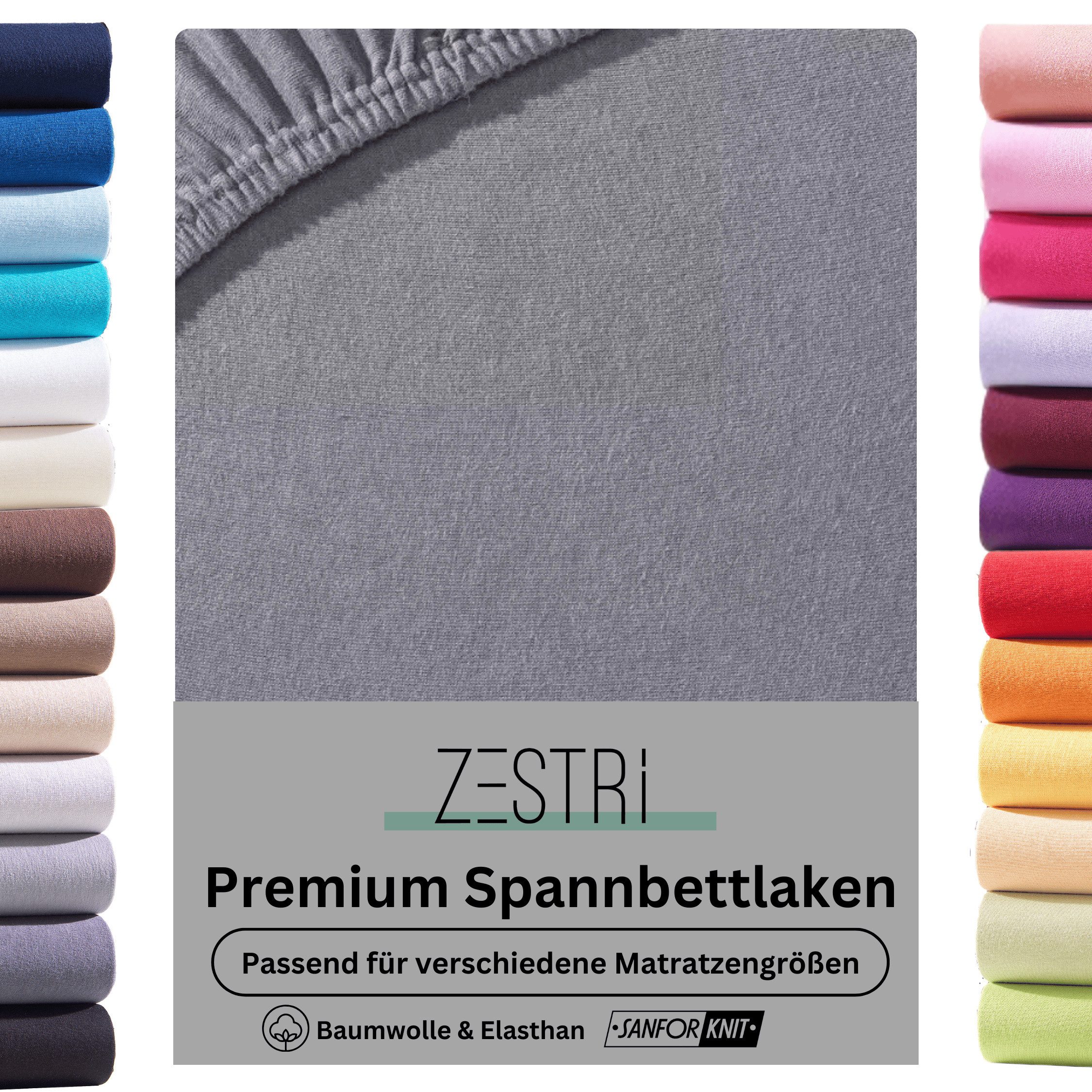 Zestri Spannbettlaken Boxspringbetten Wasserbetten Matratzen Jersey Premium günstig online kaufen