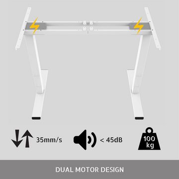 ERGOFINO Schreibtisch DT30T (höhenverstellbarer Schreibtisch 140x80 cm, 160x80 cm, 180x80 cm, 2 Motoren, elektrisch höhenverstellbares Tischgestell mit 3-Fach-Teleskop), Memory-Steuerung (Schwarz), DT30L mit Tischplatte