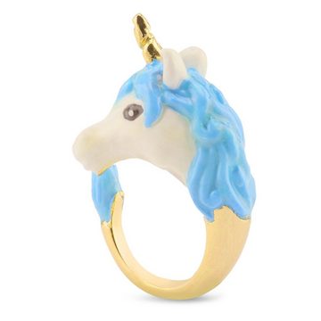 Monkimau Fingerring Einhorn Damen-Ring vergoldet (Packung), 18 Karat vergoldet