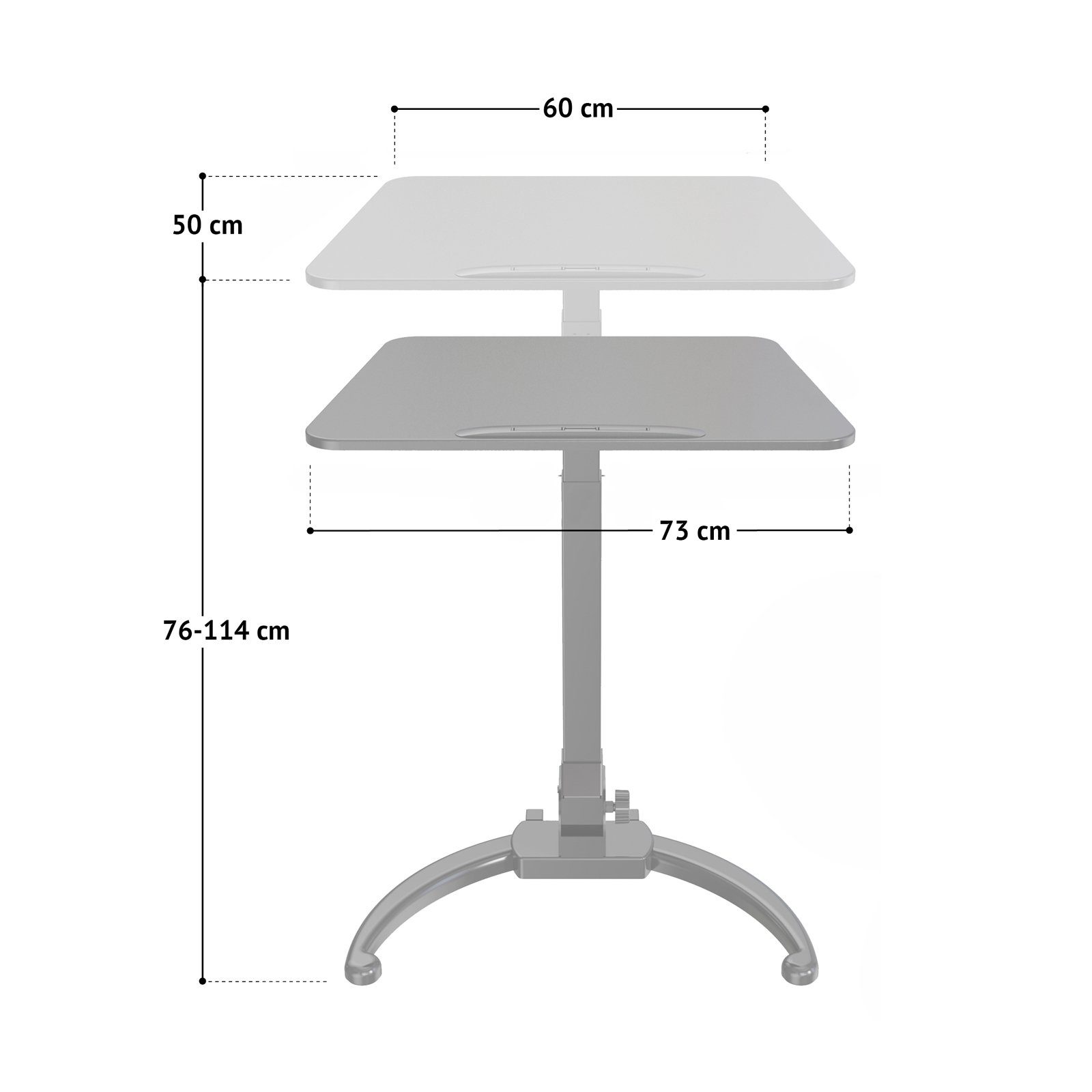 Weiß mit Schreibtisch Tischplatte 0-90°, höhenverstellbar, Tischneigung WONJU, einklappbar, SVITA