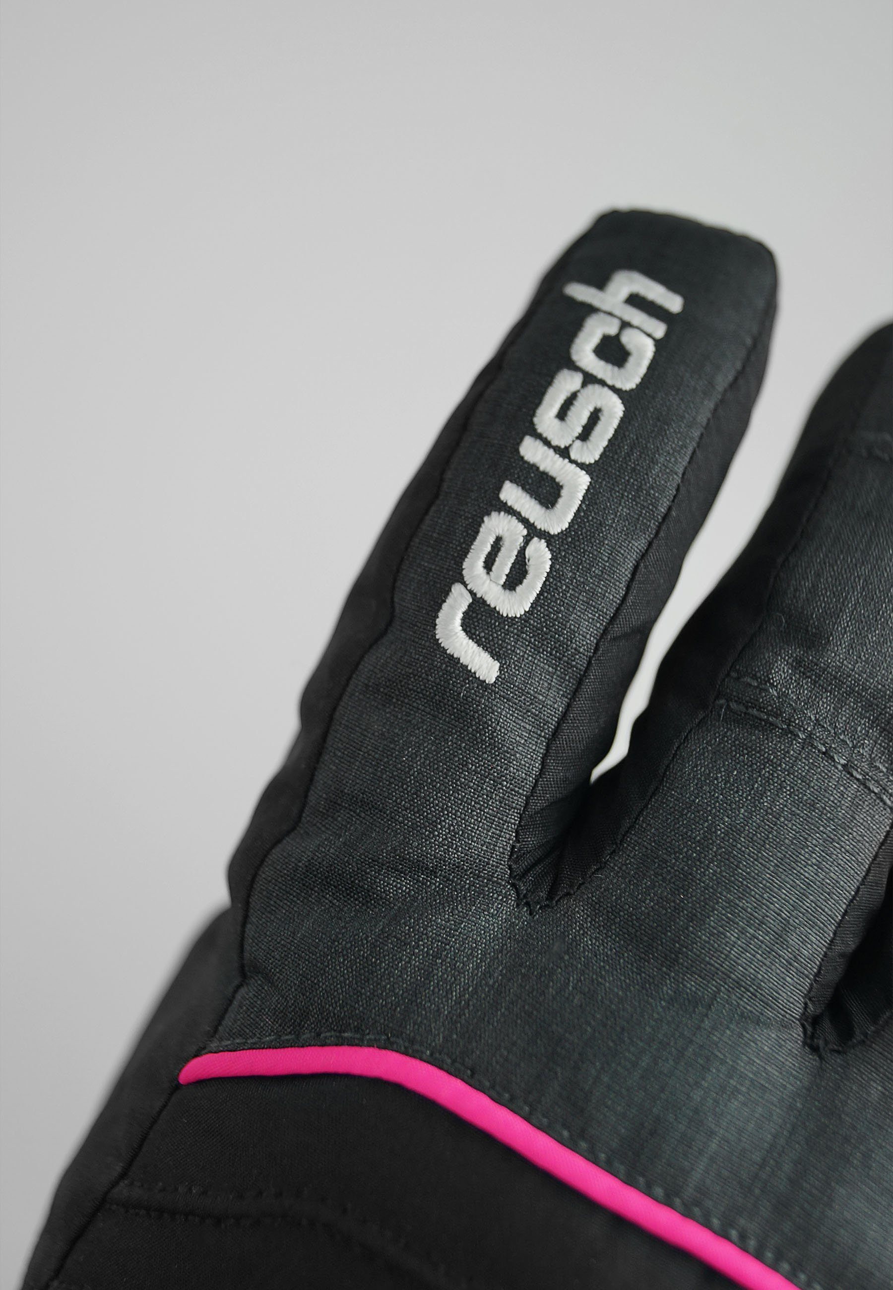 Reusch Skihandschuhe dunkelgrau-pink wasserdichter GORE-TEX Funktionsmembran mit Teddy