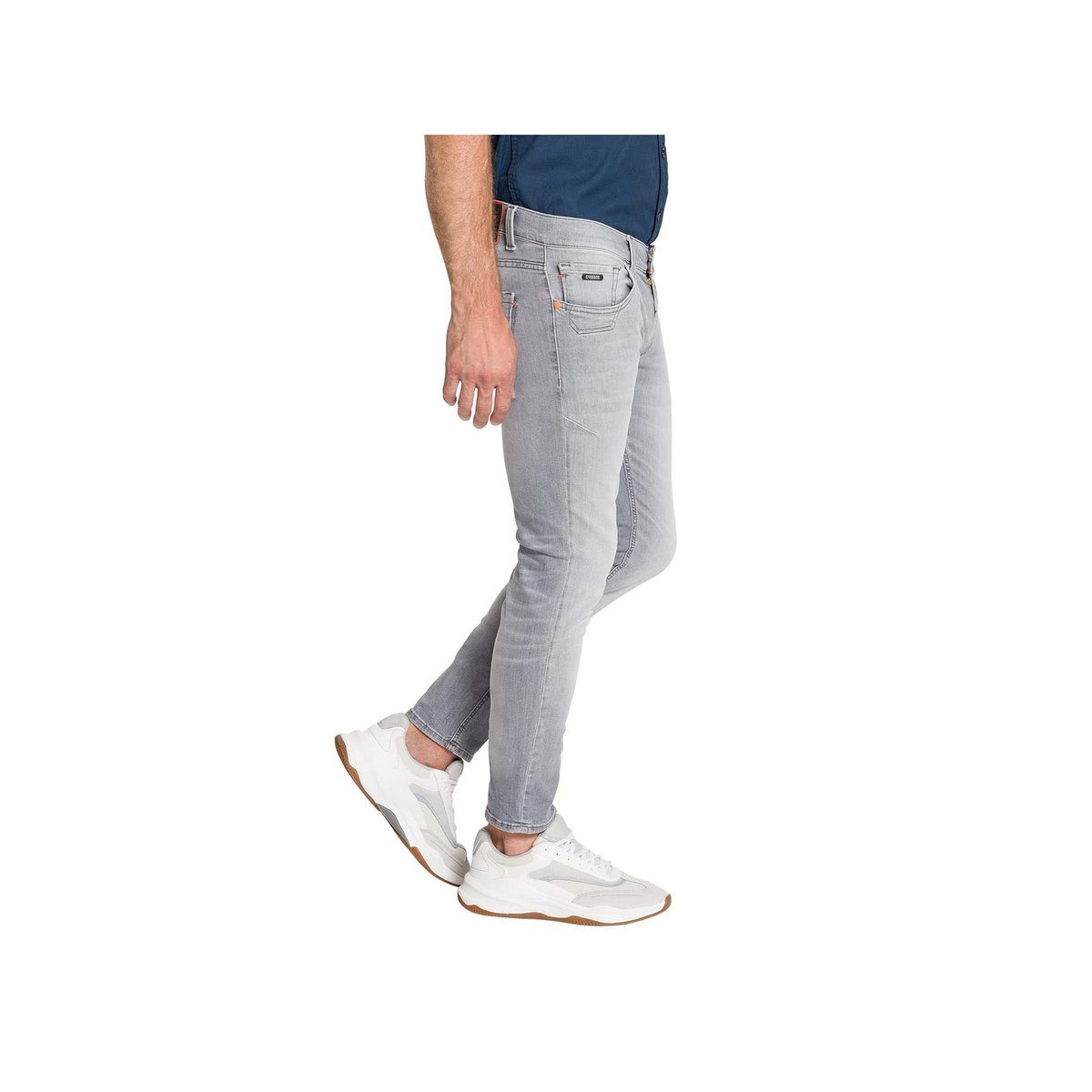 Jeans (1-tlg) Authentic Pioneer hell-grau Stoffhose