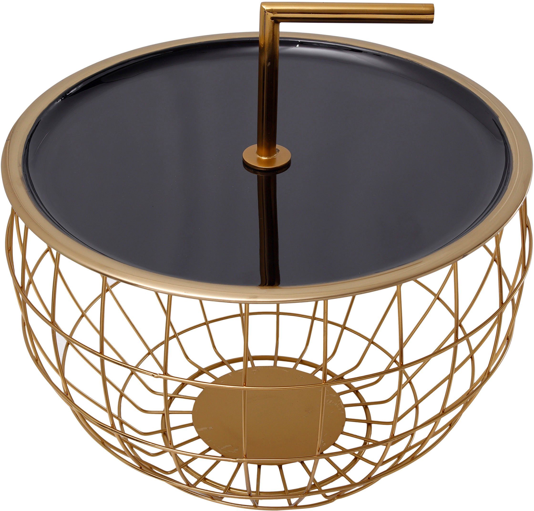 Kayoom Beistelltisch Art Deco 500, Abstelltisch aus Metall,funktional und stabil (1-St), Dekorativ, mit abnehmbarem Griff (13 cm), Stauraumfunktion