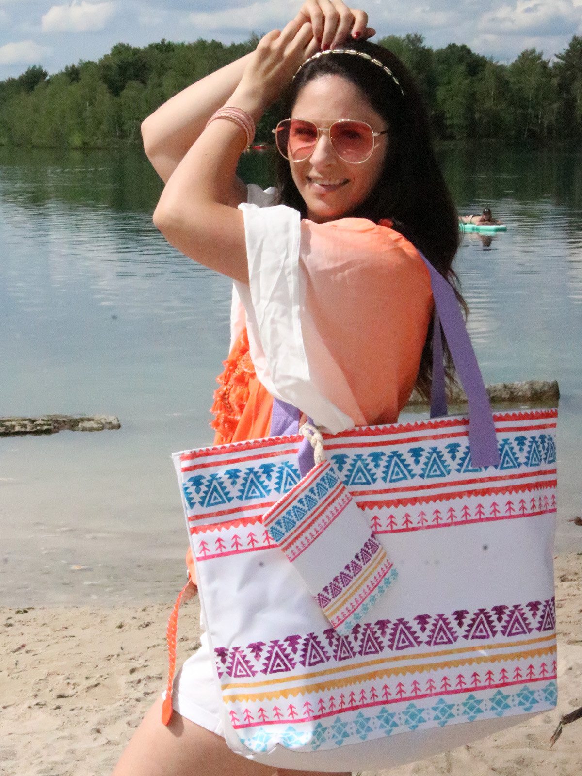 styleBREAKER Strandtasche Strandtasche Azteken Muster - Boho (1-tlg)