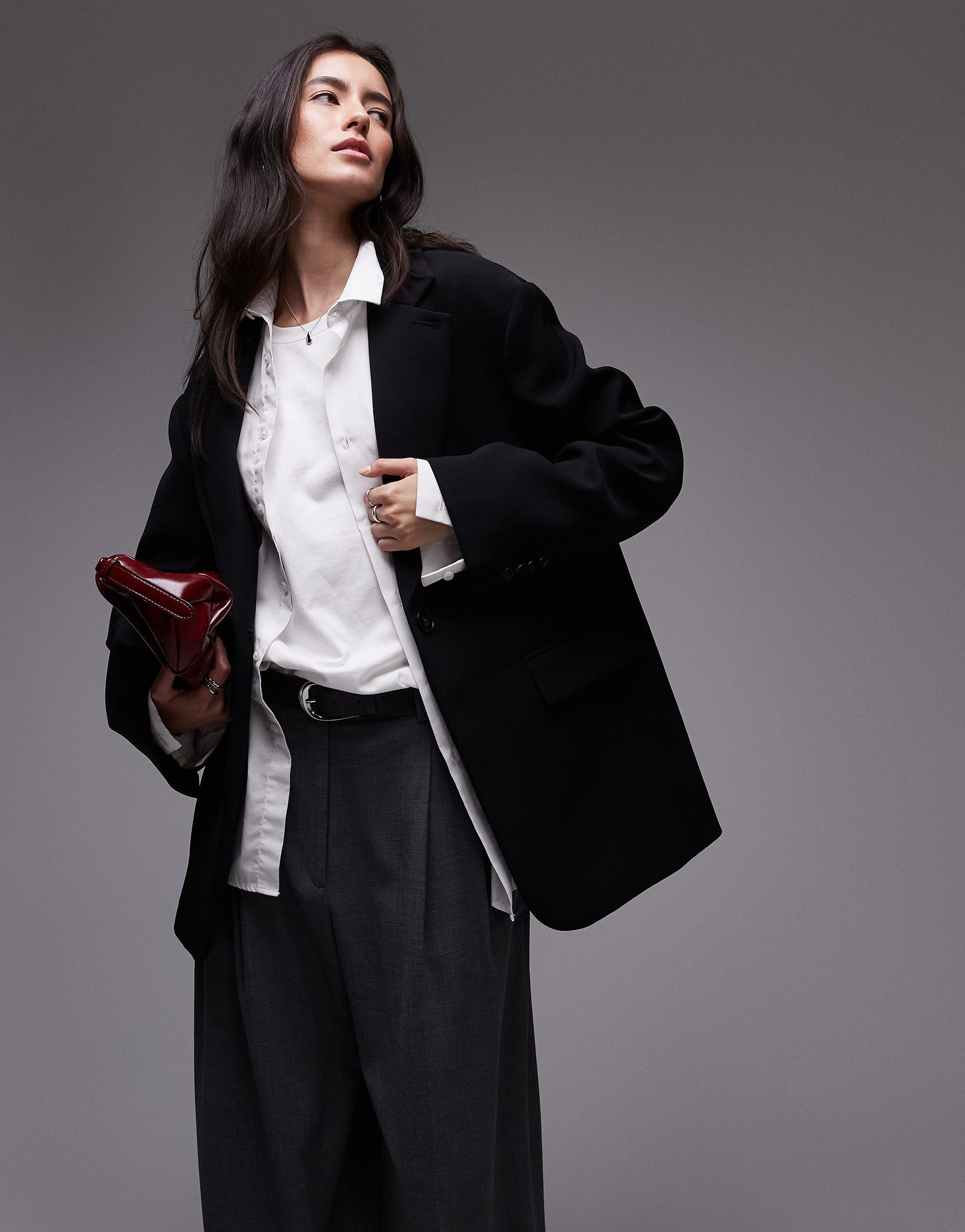 TOPSHOP Longblazer TSLOUISE OVERSIZED BLAZER TLR NOOS Polyester, oversize fit