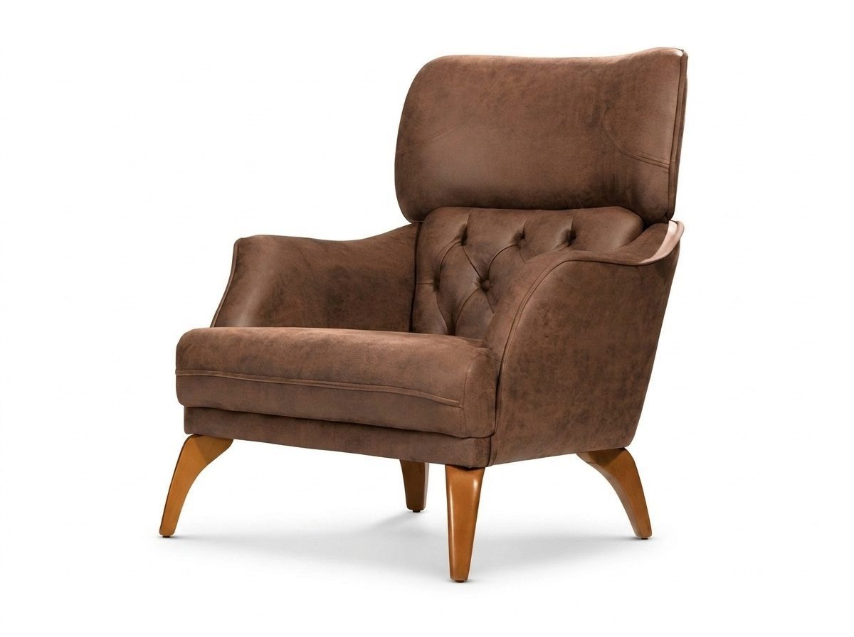 Xlmoebel Sessel Luxus Chesterfield Sessel Einsitzer Polstersessel Leder Design Sofort (Sessel), Hergestellt in Europa