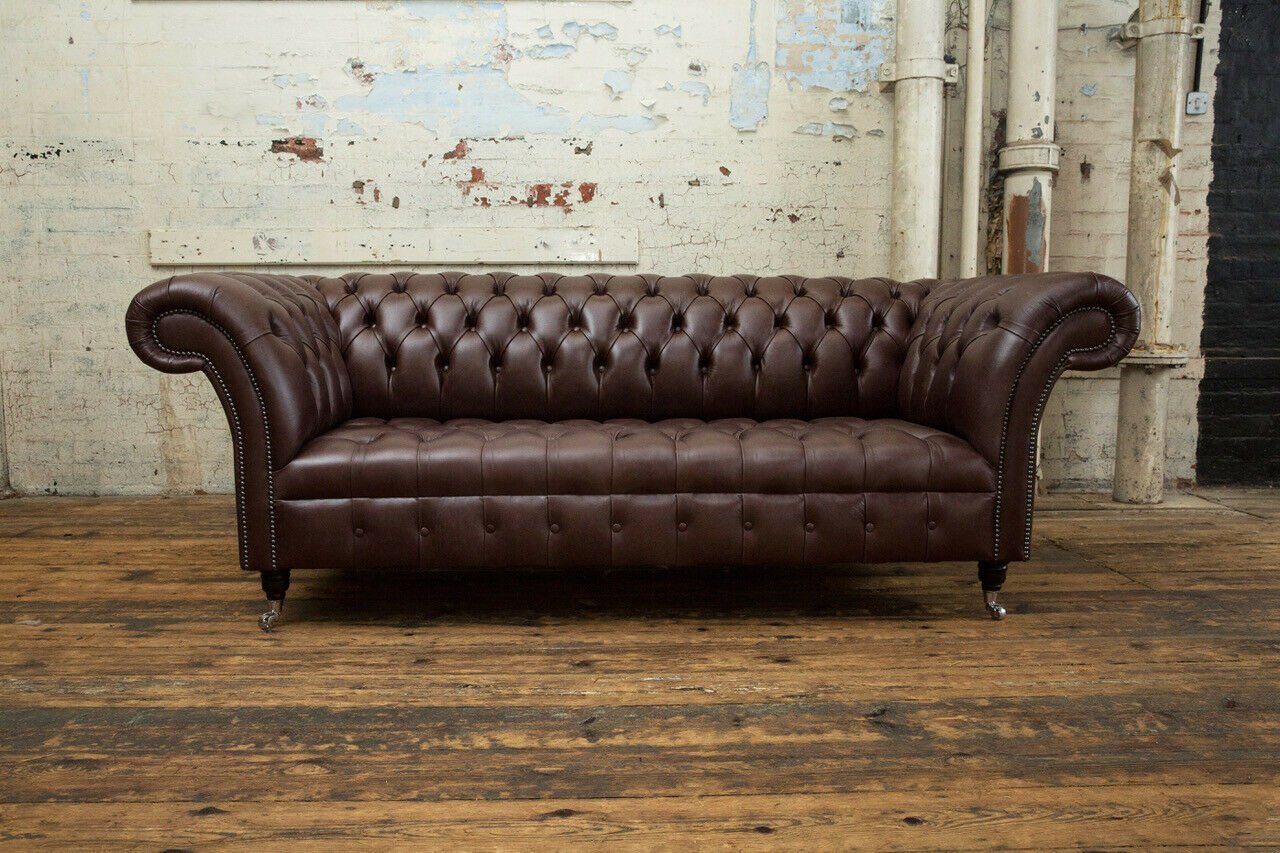 225 Sofa cm Sitzer Design Chesterfield-Sofa, JVmoebel 3 Chesterfield Couch Sofa