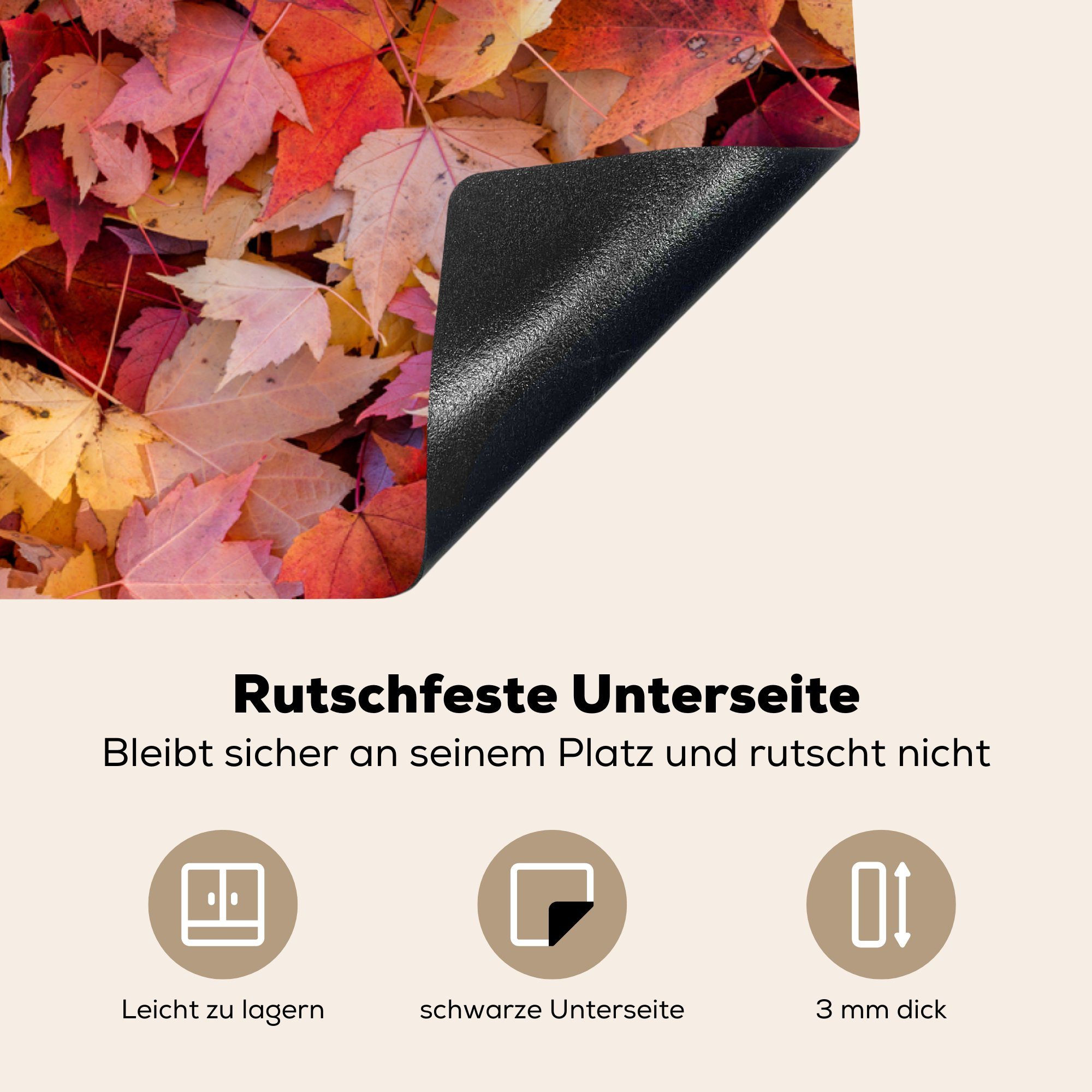 tlg), (1 cm, Induktionskochfeld MuchoWow für küche, Ceranfeldabdeckung Herdblende-/Abdeckplatte Herbstblätter, die Schutz Vinyl, 81x52