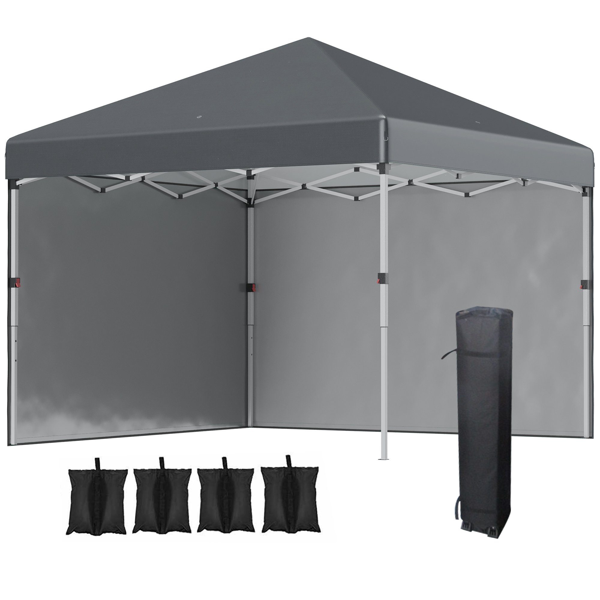 Outsunny Faltpavillon Pavillon UV-Schutz, mit 2 günstig online kaufen