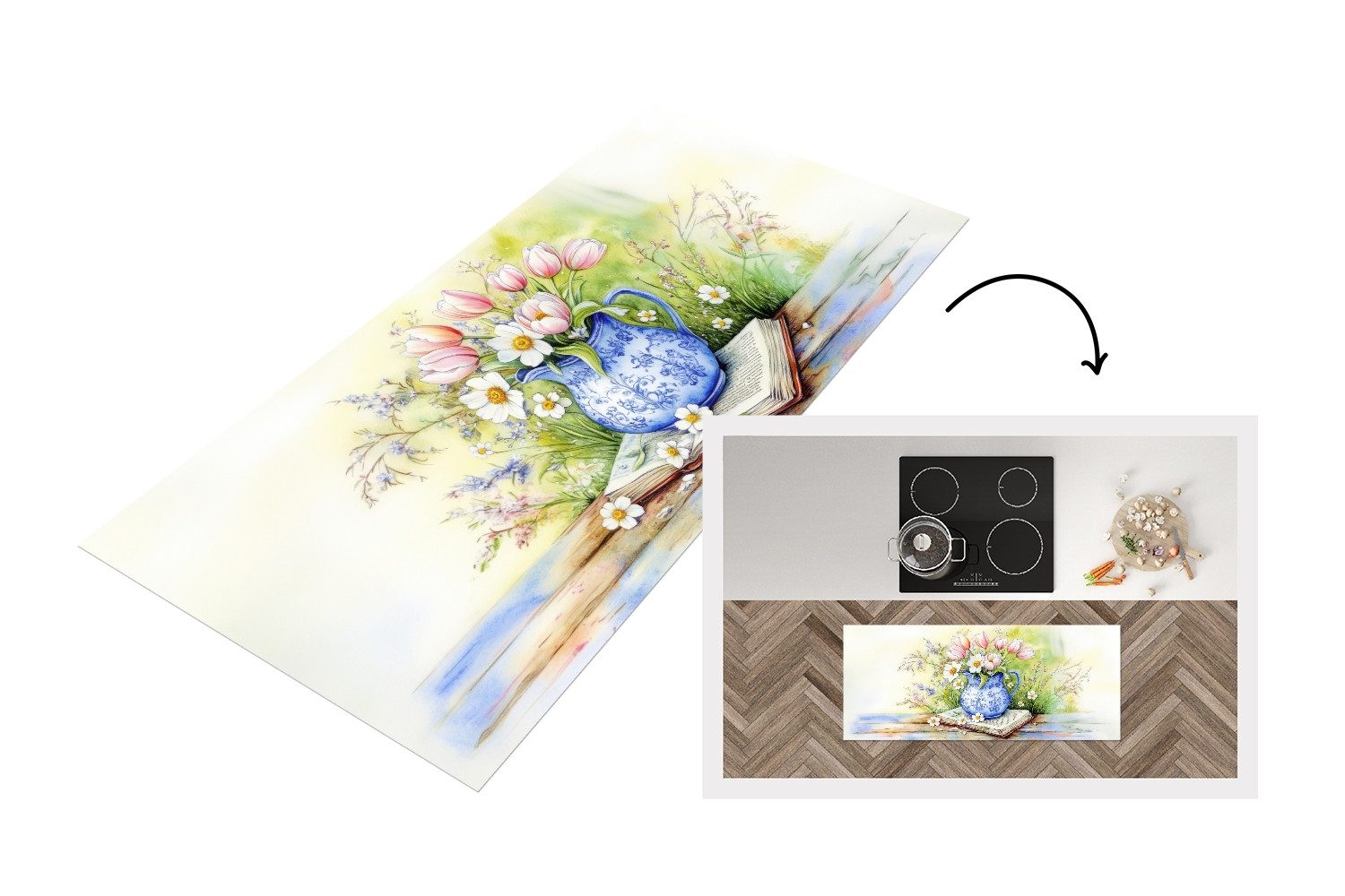 MuchoWow Küchenläufer Vase - Delfter Blau günstig online kaufen