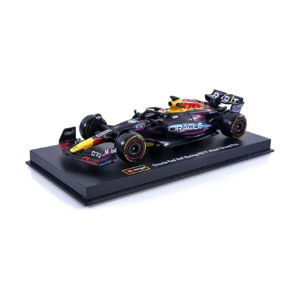 Bburago Modellauto F1 Red Bull RB19 '23 #1 Verstappen Miami GP, Maßstab 1:43, detailliertes Modell