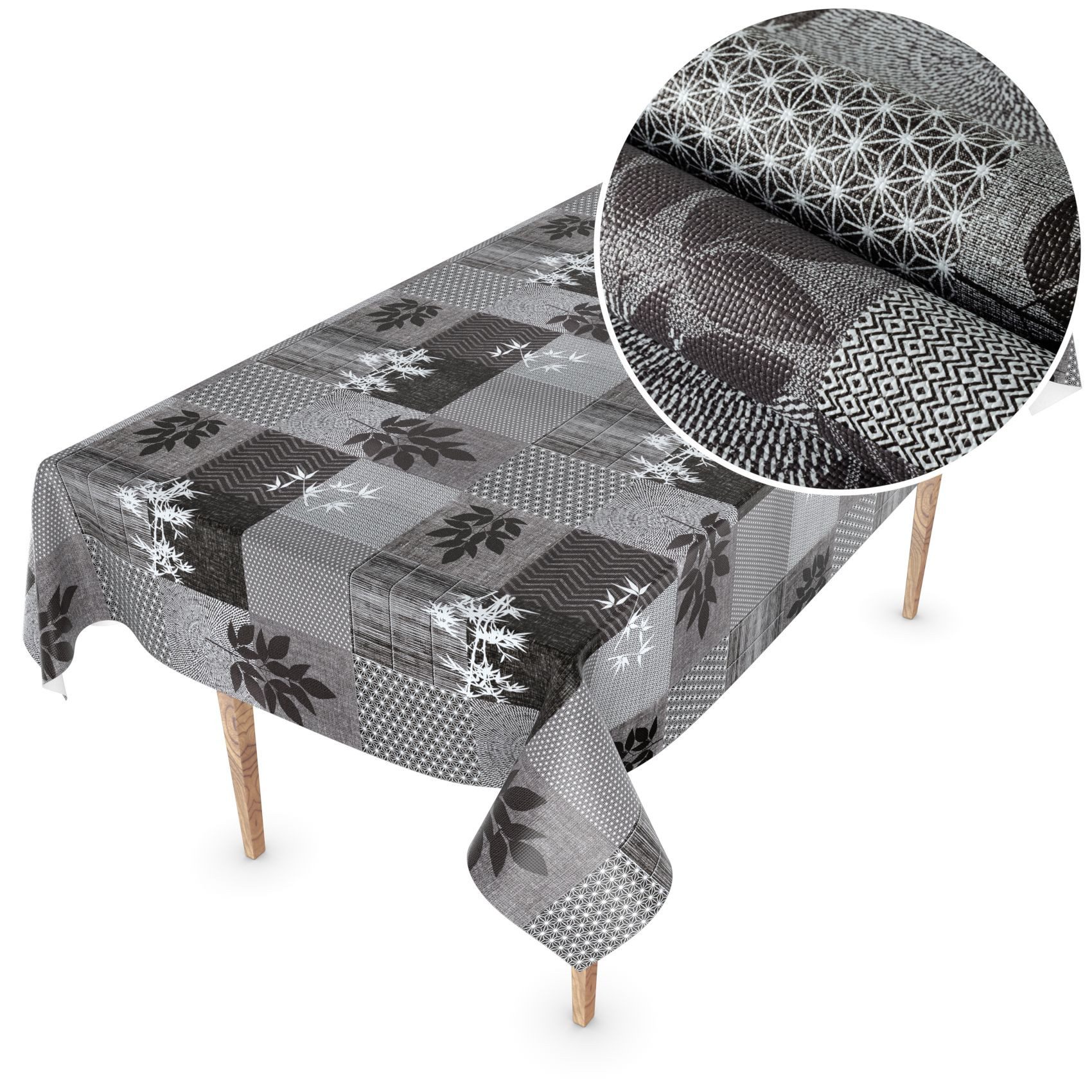 ANRO Tischdecke Besonders Feine Wachstuchtischdecke Premium Gartentischdecke (Einzelstück 1-tlg), Prägung 140x100cm wasserabweisend