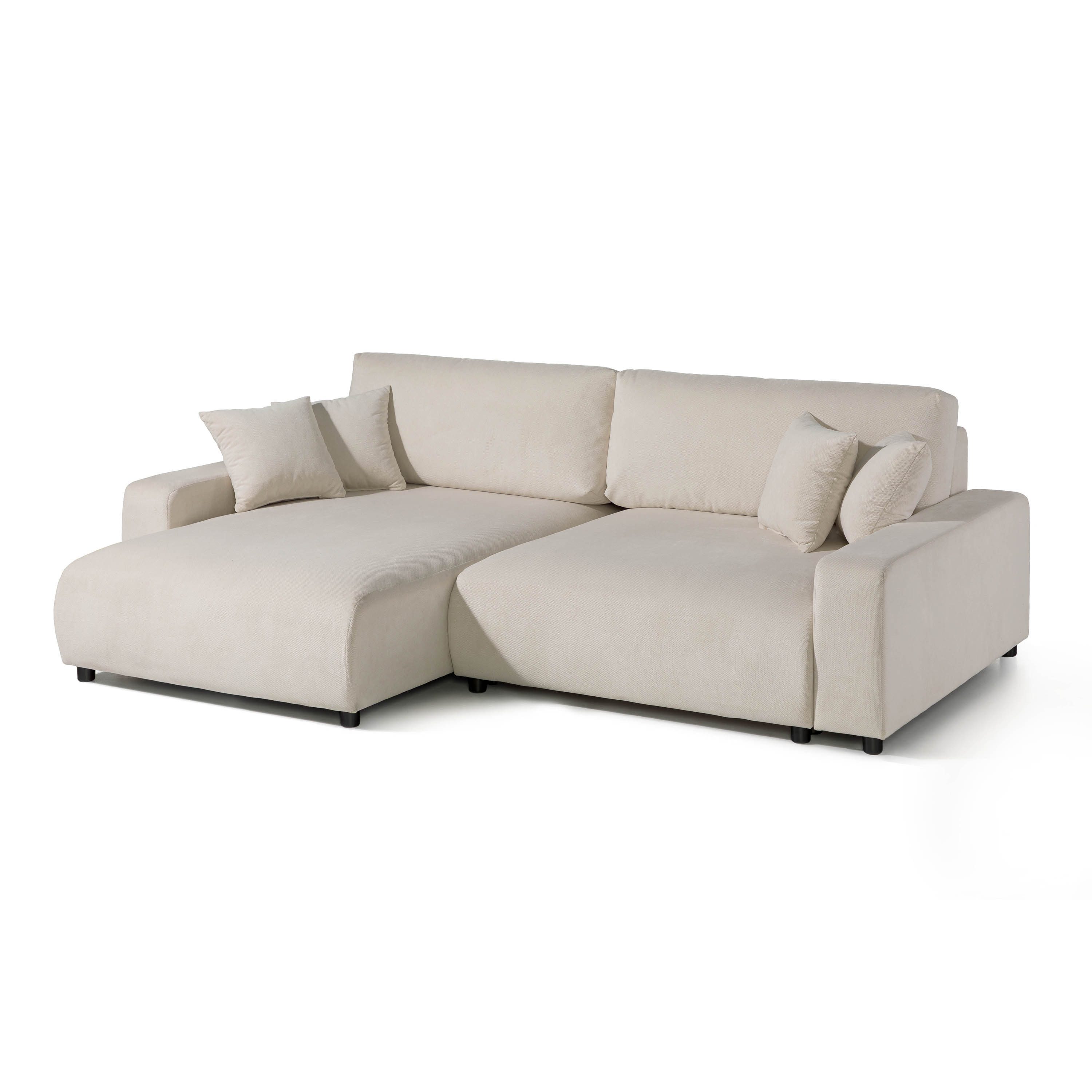 LIVORA Ecksofa, Ecksofa Samt 234x170x78 beige SOFIA