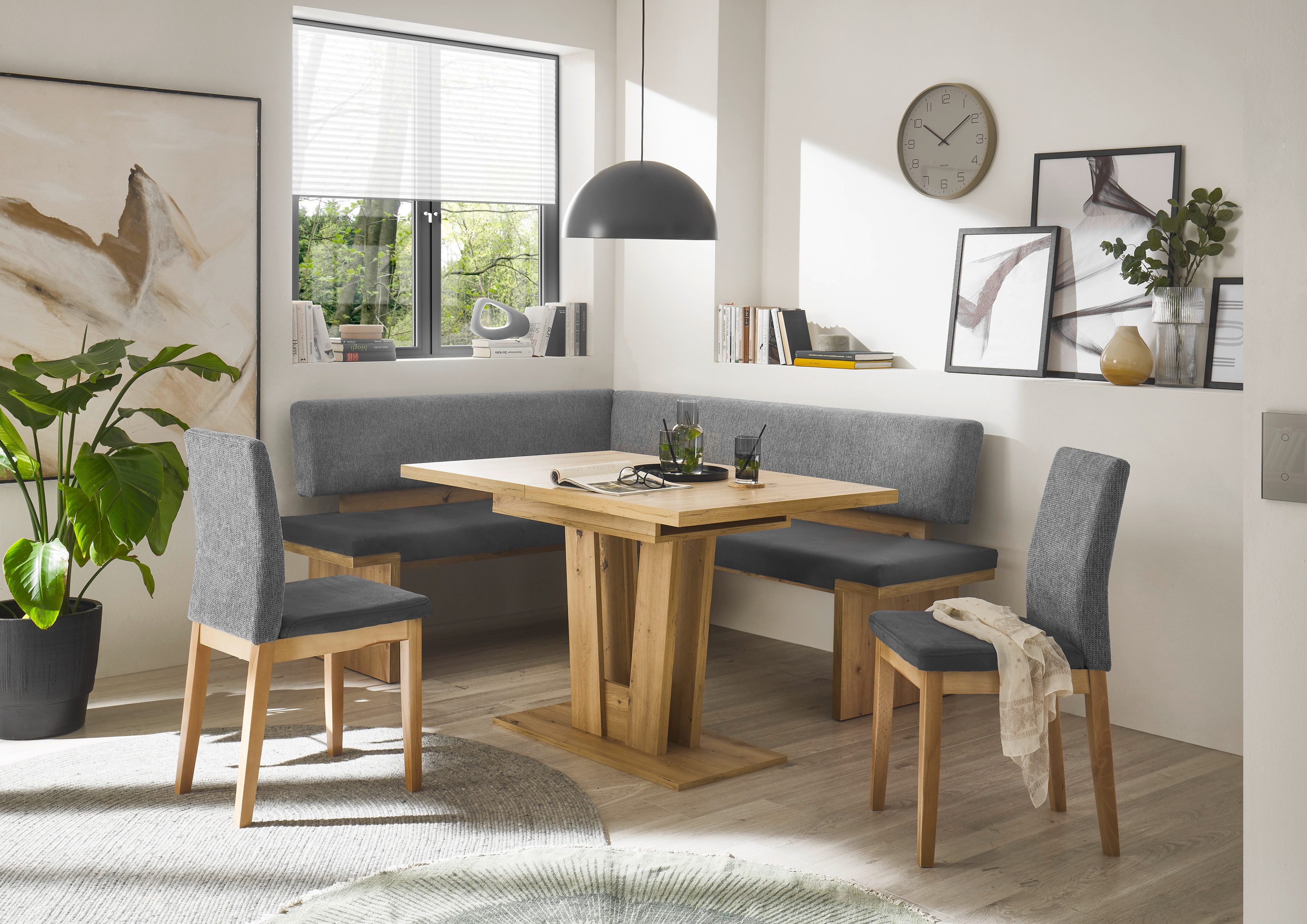 Stolebaenk Eckbankgruppe Manduria EBG VAVEFA Artisan Rechts, (Eckbank Set, 1x Eckbank, 1x Tisch,2x Stuhl)
