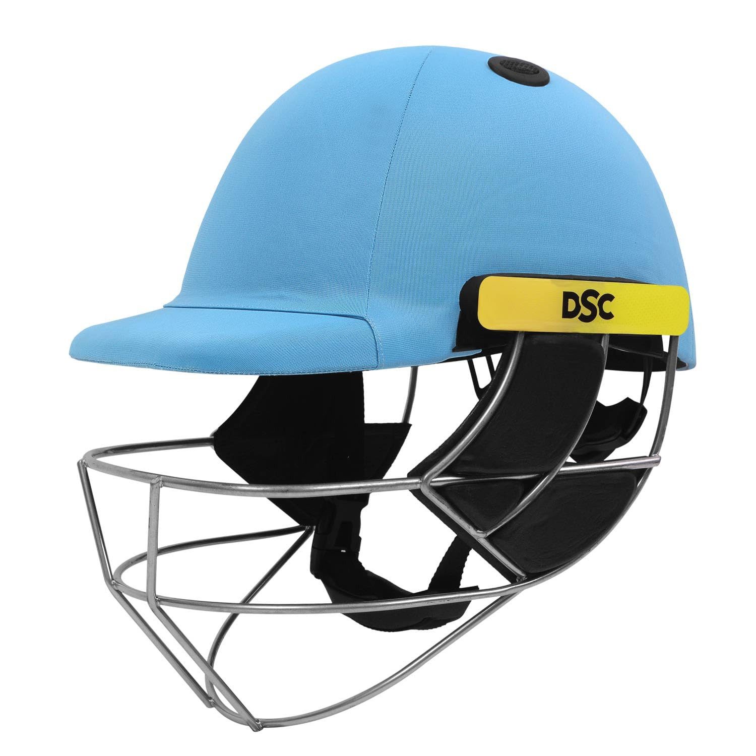 DSC Allroundhelm Premium Cricket-Helm Für Männer & Jungen (Inhalt des Pakets: 1 Cricket-Helm + 1 Innenschaum-Set + 1 Helmüberzug, headgear head protection face protection batting helmet), Fixed spring steel mesh, Back support strap, Neck protection