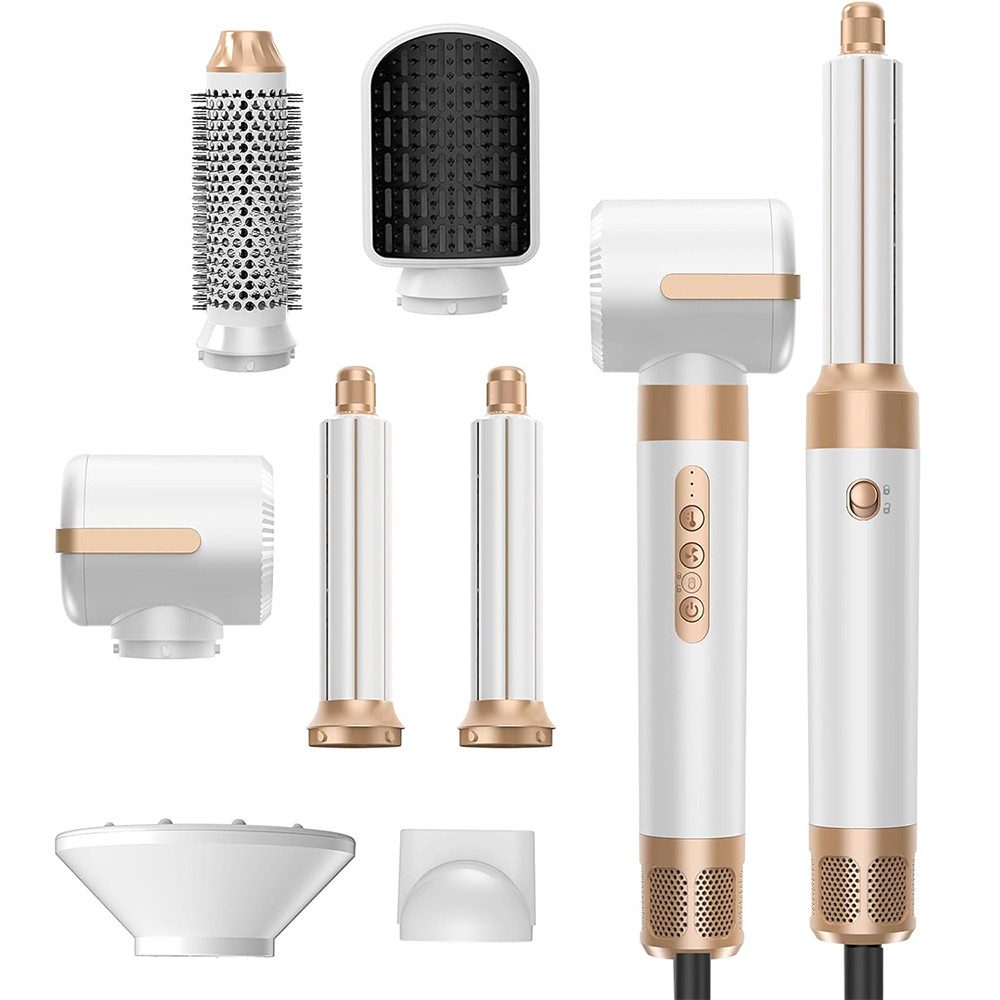 TUWENA Multihaarstyler 7 in 1 Multi-Hairstyler Set 1400w Föhn mit Diffusor Haartrockner