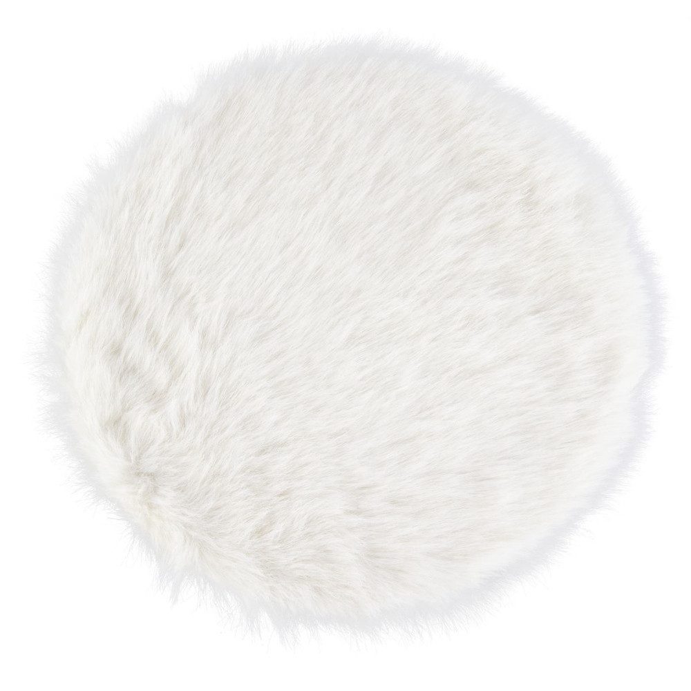 MICA Platzset Kunstfell-Deckchen - rund - offwhite - ca. 40 cm günstig online kaufen
