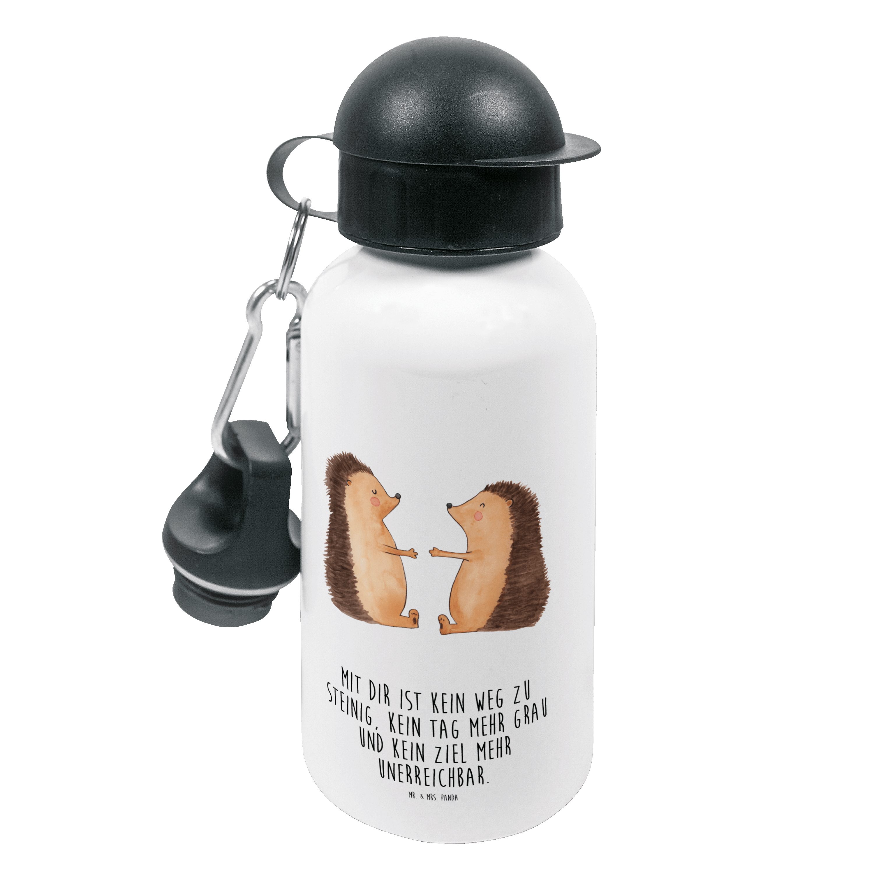 Mr. & Mrs. Panda Liebe - Trinkflasche Weiß Igel Geschenk, Kinder Partner, Trinkflasche Verlobung, 