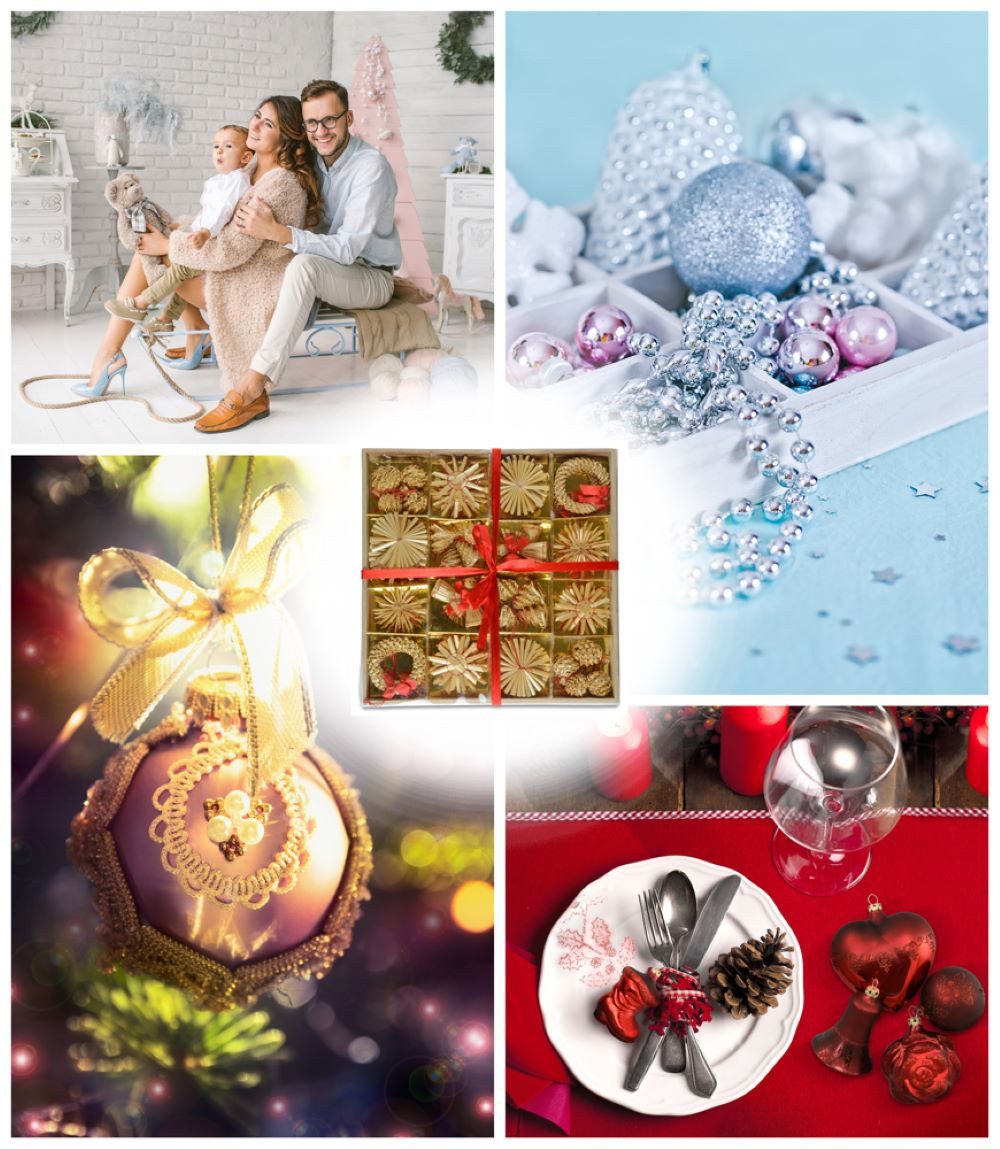 RIFFELMACHER & WEINBERGER Weihnachtsbaumkugel Weihnachtsbaumschmuck Strohsterne 56-tlg. Ø 3-6 cm
